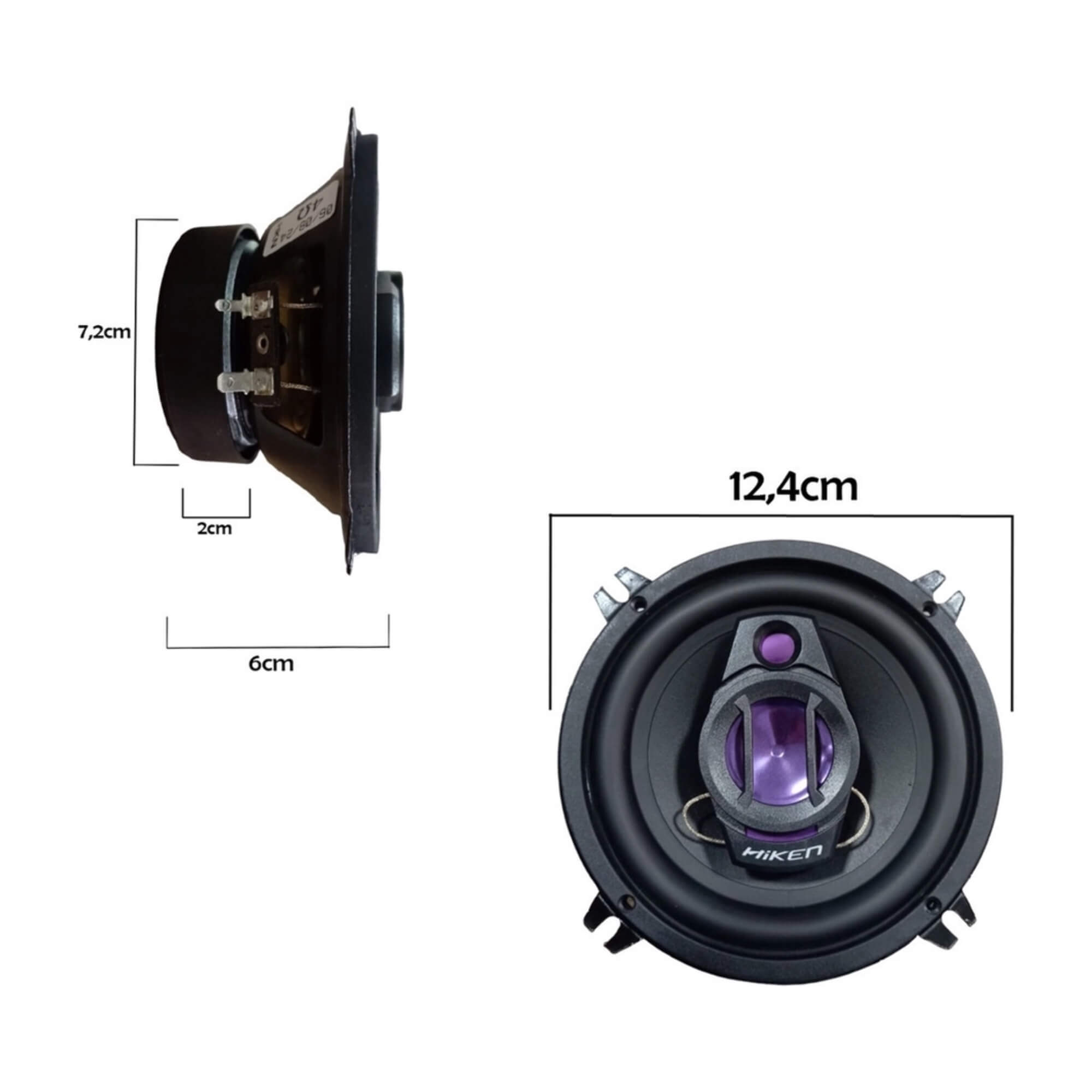Kit 2 Alto Falantes HK 6" Polegadas 150W 4 Ohms Preto Hiken - HK-60