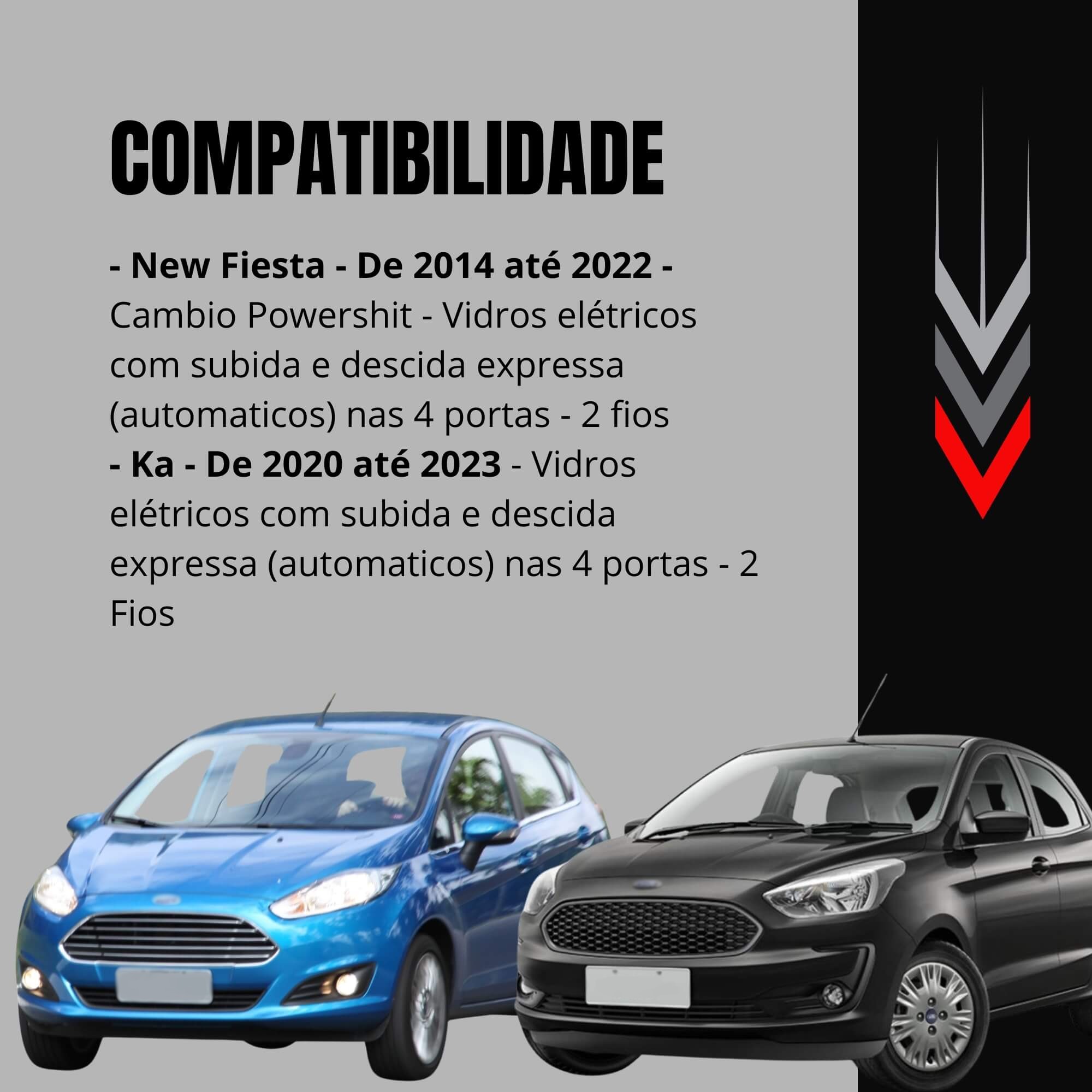 Modulo Automação de Vidro Elétrico compatível com New Fiesta 14/22 e Ka 20/23 Tury - PRO1.5CV