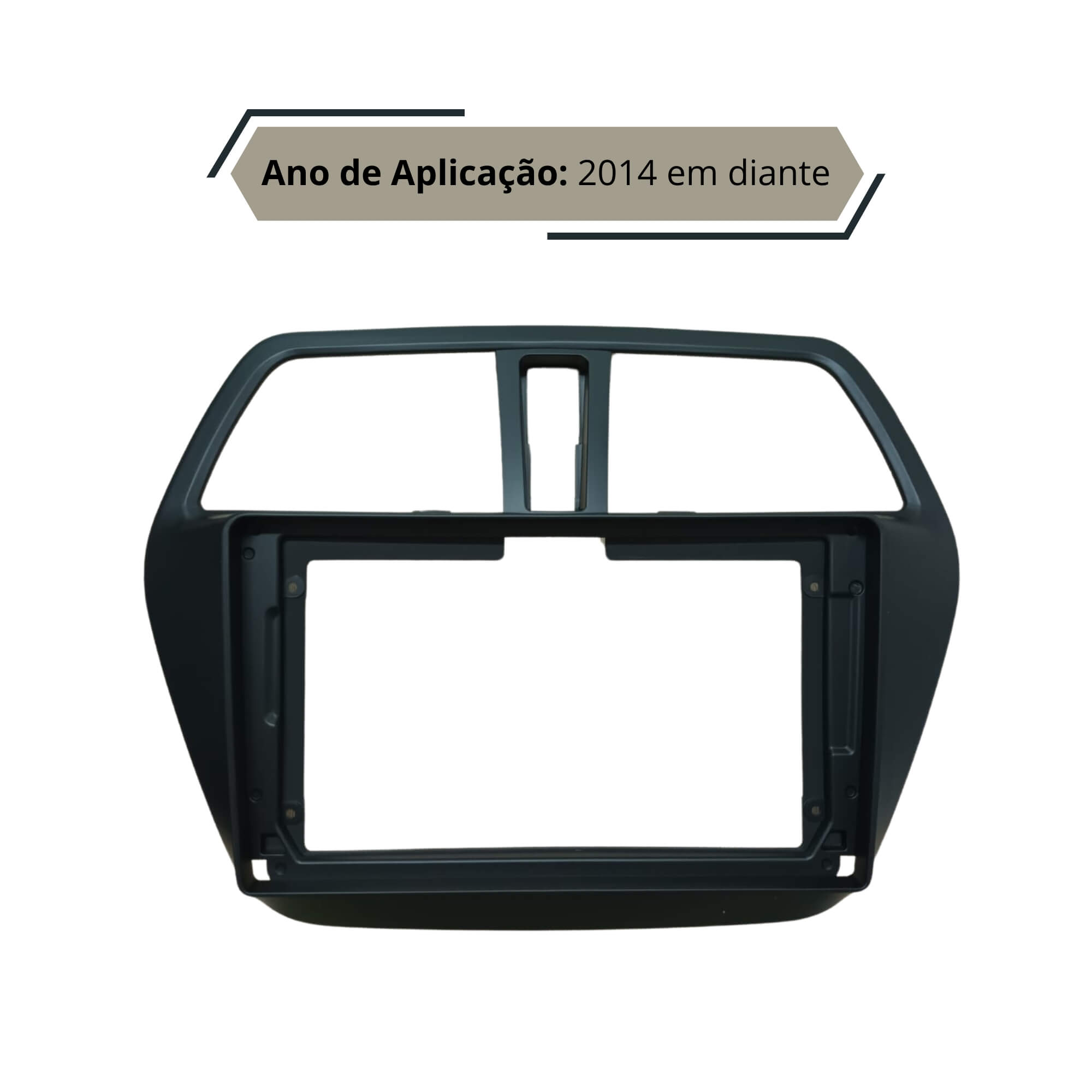 Moldura 9" Polegadas na cor Preta compatível com SX4 e Scross a partir de 2014 Expex - EPX9SU003