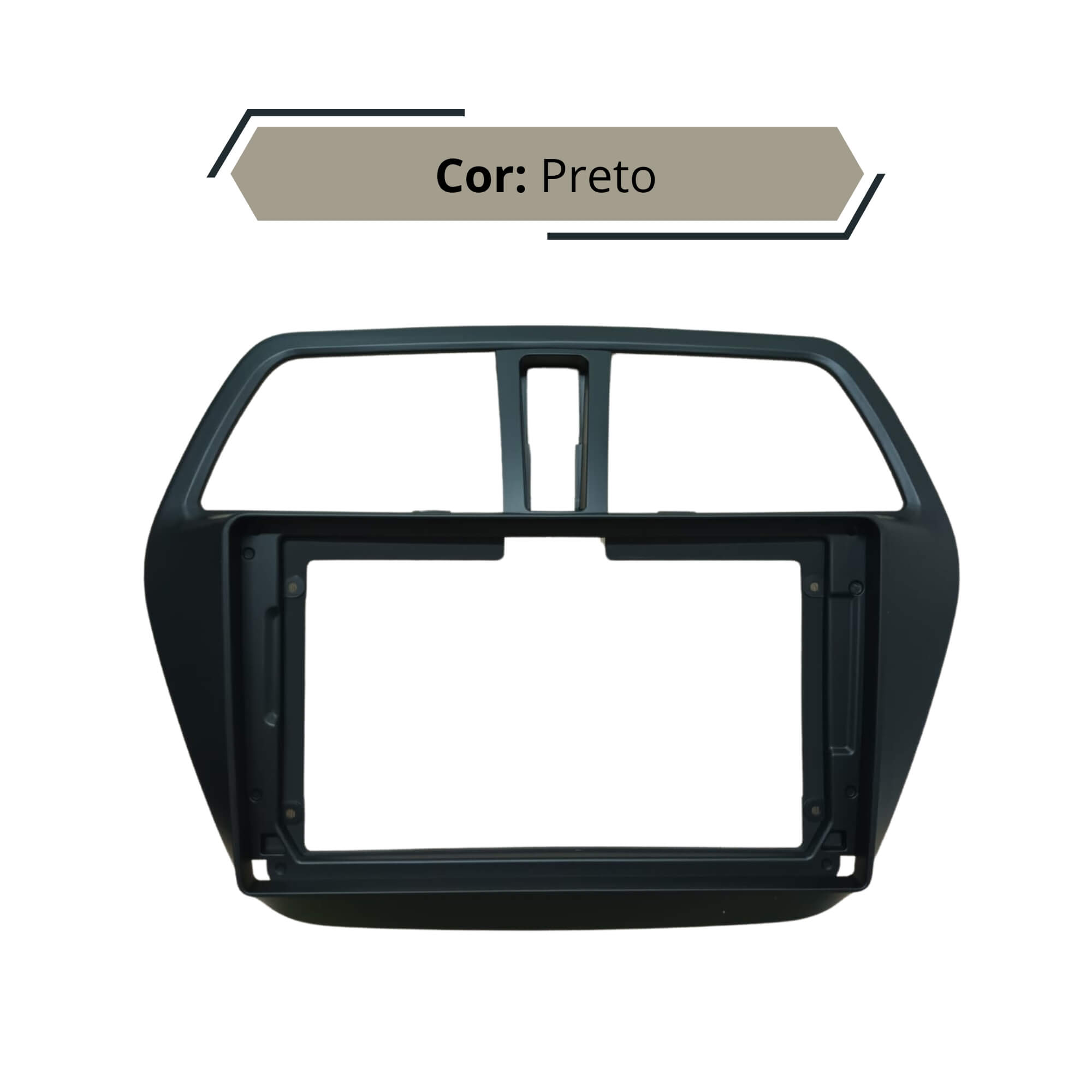 Moldura 9" Polegadas na cor Preta compatível com SX4 e Scross a partir de 2014 Expex - EPX9SU003