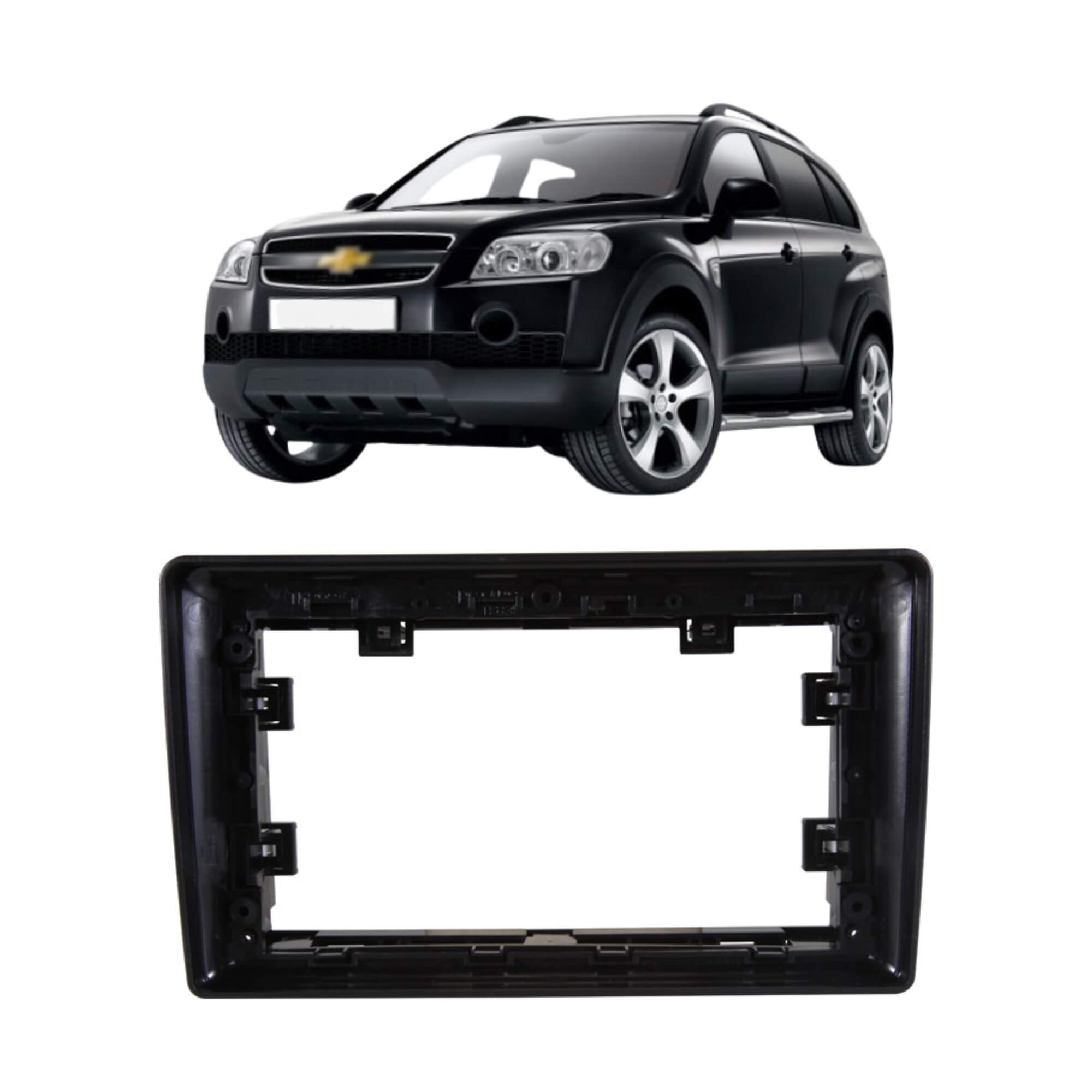 Moldura 9" Polegadas na cor Preta 2Din compatível com Captiva 2008 a 2016 Expex - EPX9GM015