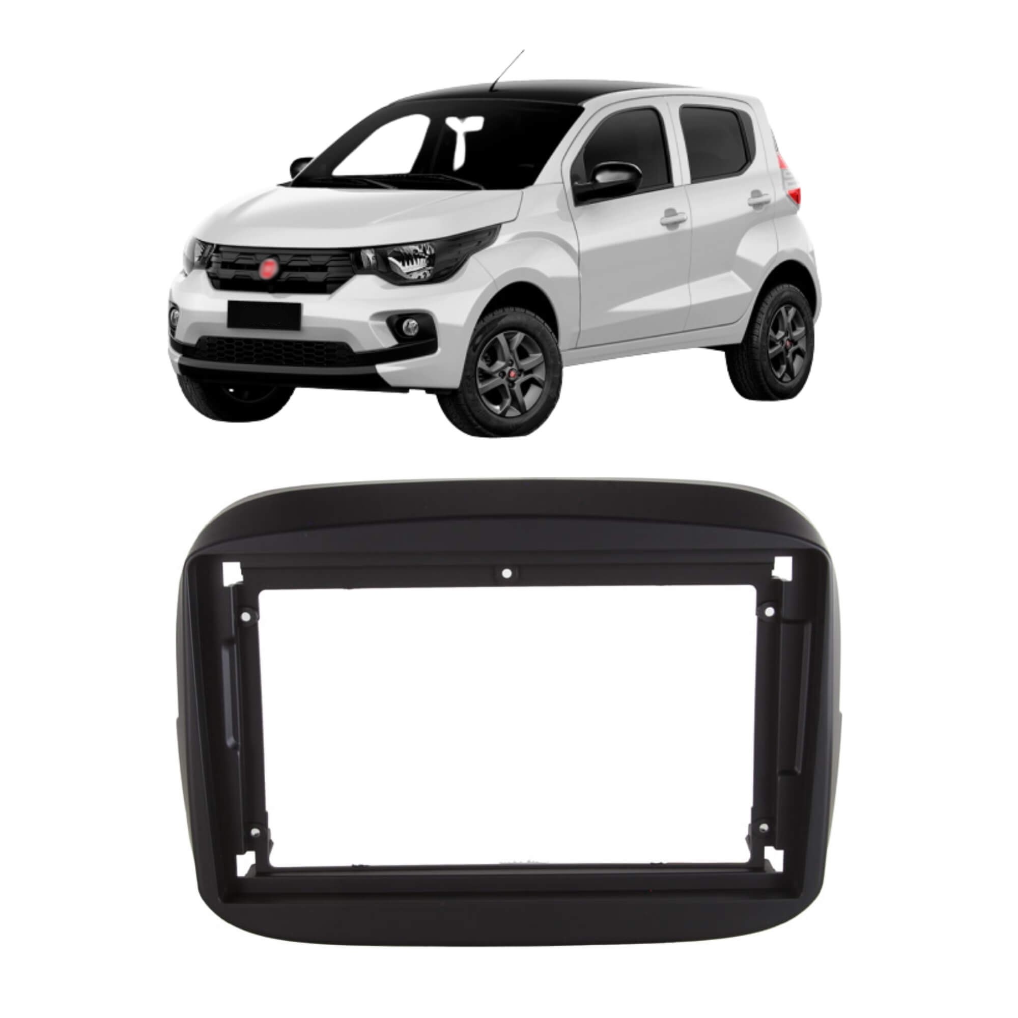 Moldura 9" Polegadas na cor Preta compatível com Mobi 2016 a 2023 Expex - EPX9FT007