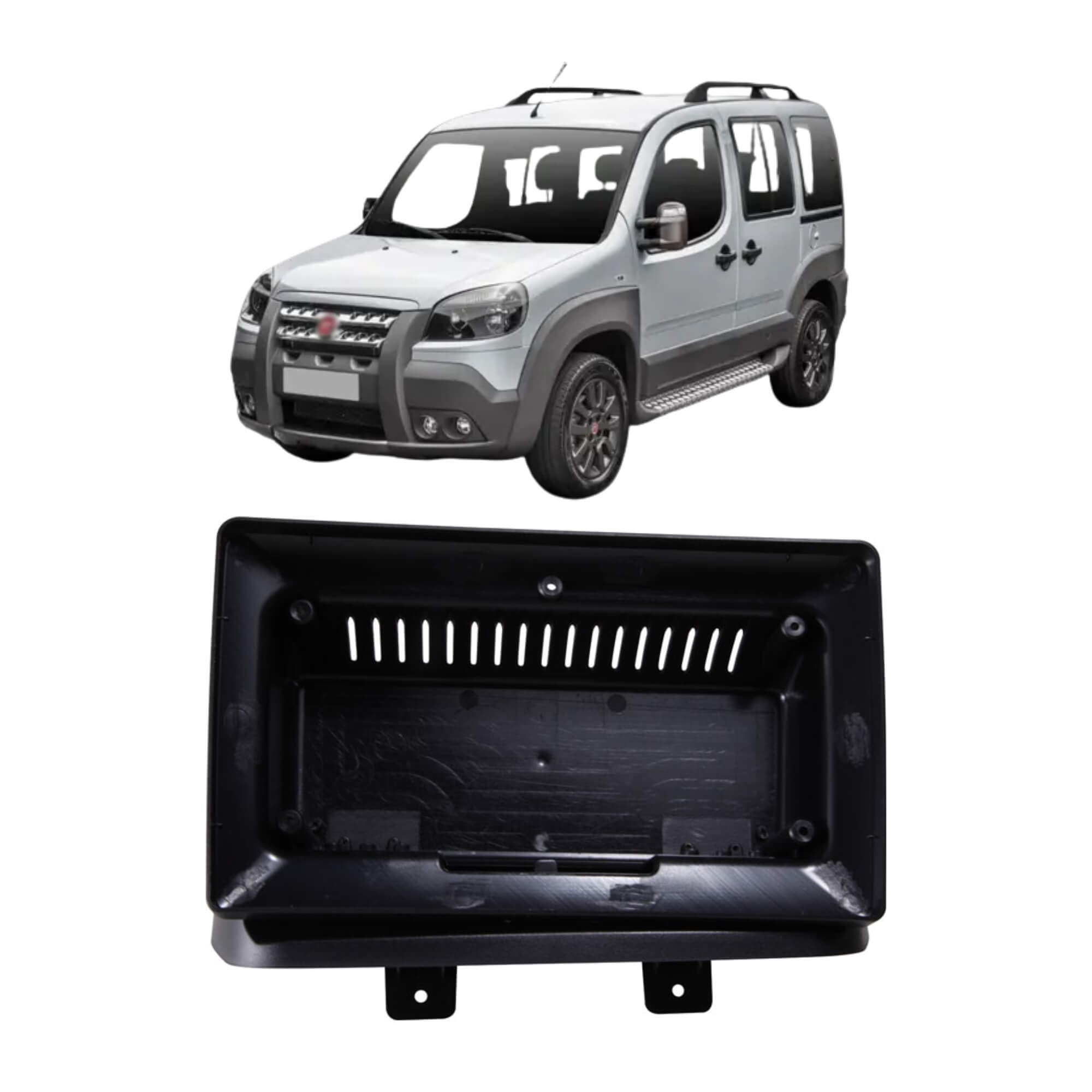 Moldura 10" Polegadas na cor Preta compatível com Doblo 2002 a 2022 Expex - EPX10FT001