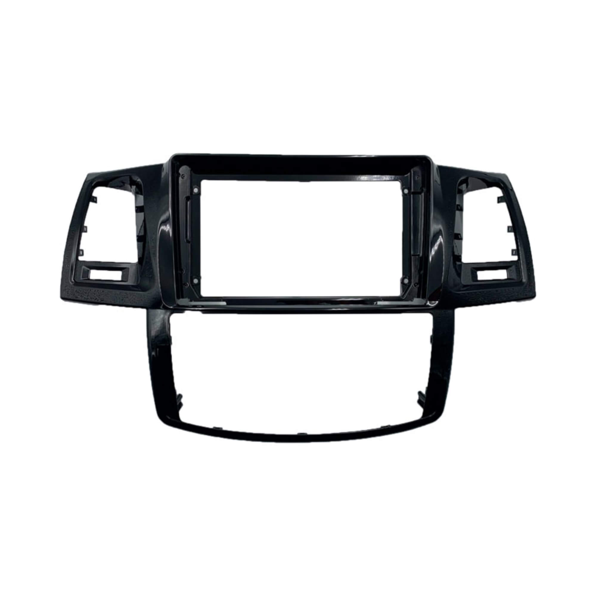Moldura 9" Polegadas na cor Black Piano compatível com Hilux 2012 a 2016 Expex - EPX9TO003