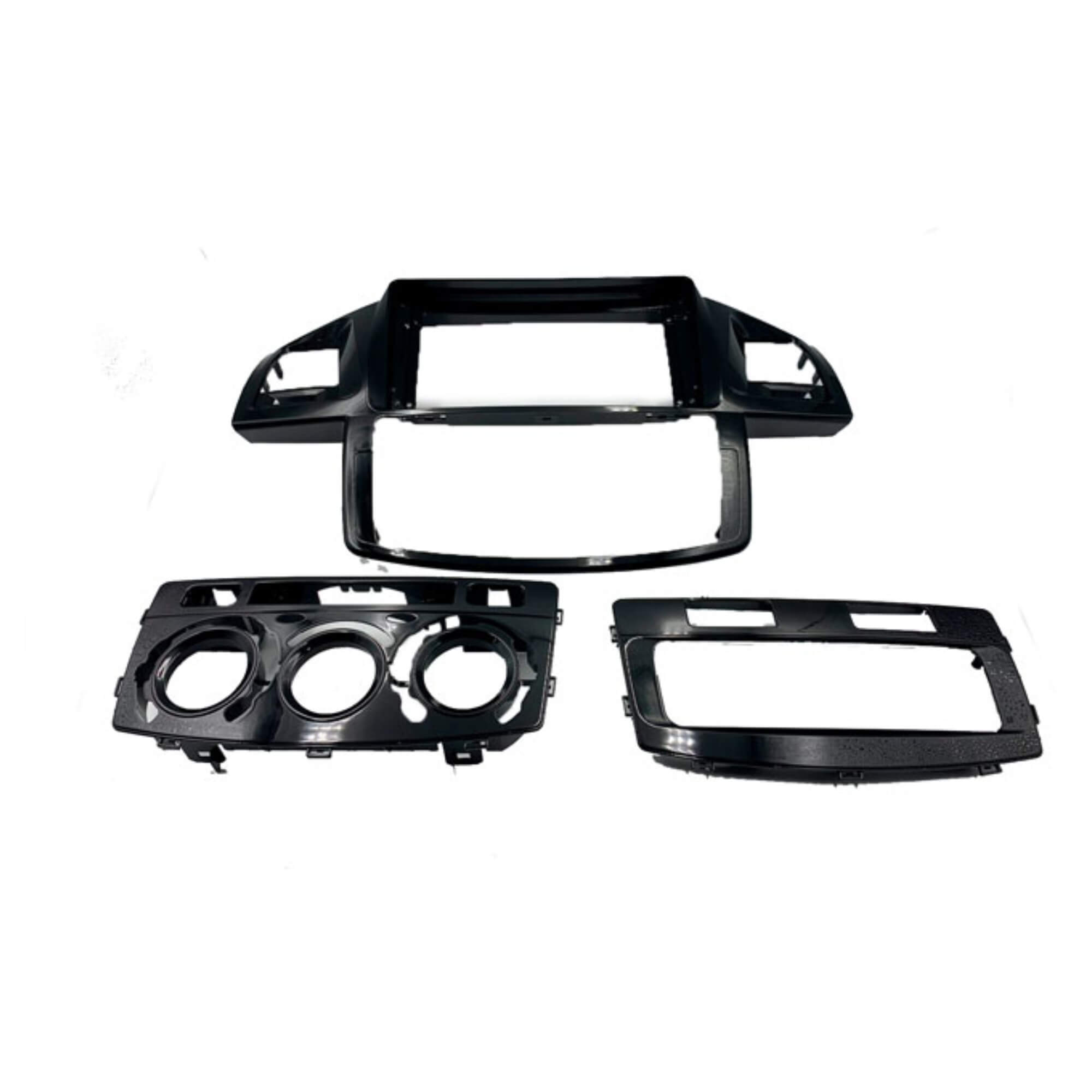 Moldura 9" Polegadas na cor Black Piano compatível com Hilux 2012 a 2016 Expex - EPX9TO003