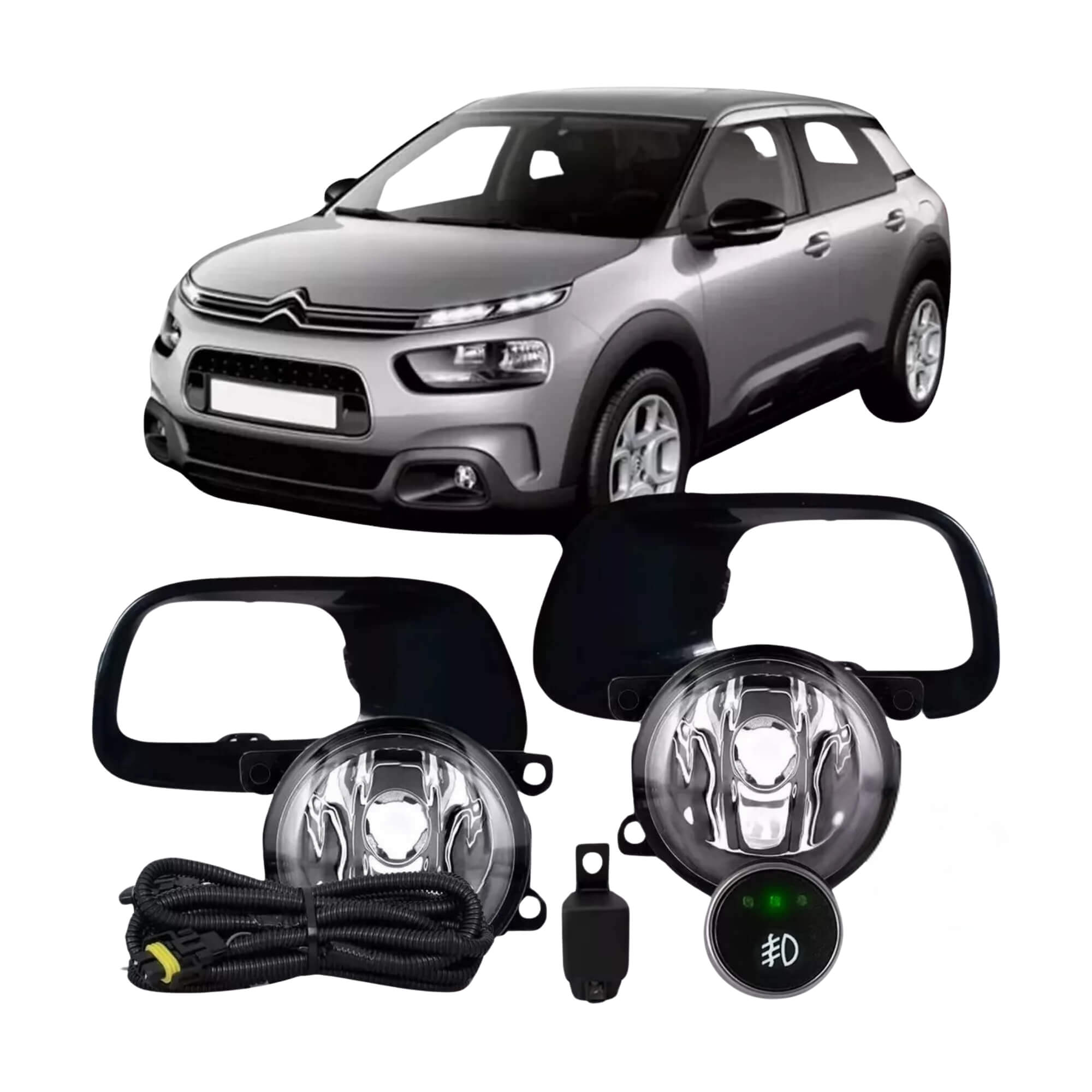 Kit Farol Milha C4 Cactus 2019 a 2024 Moldura Botão Universal Touch Suits - STS1120CT