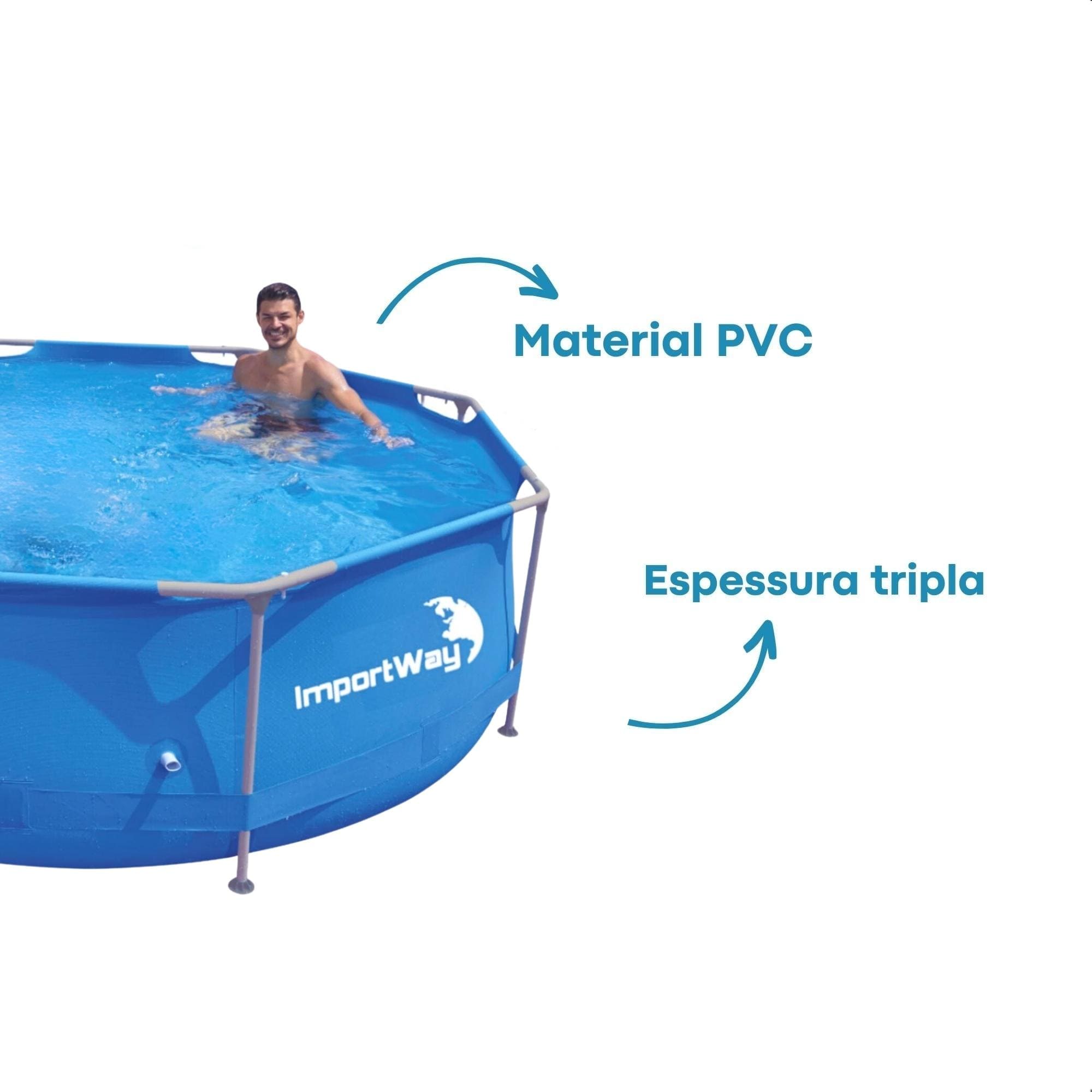 COMP Kit Piscina 5.200 Litros + kit reparo + Lona + Bomba Filtragem Escolher Voltagem