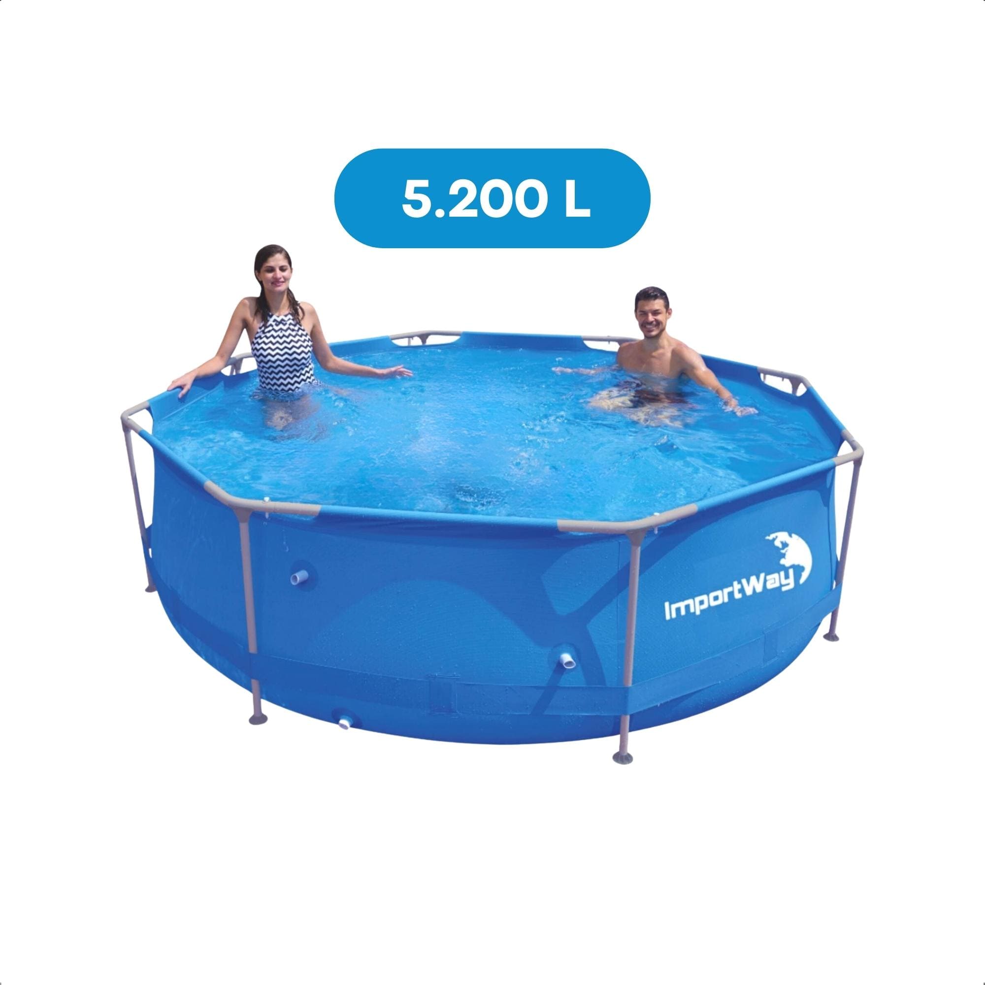 COMP Kit Piscina 5.200 Litros + kit reparo + Lona + Bomba Filtragem Escolher Voltagem