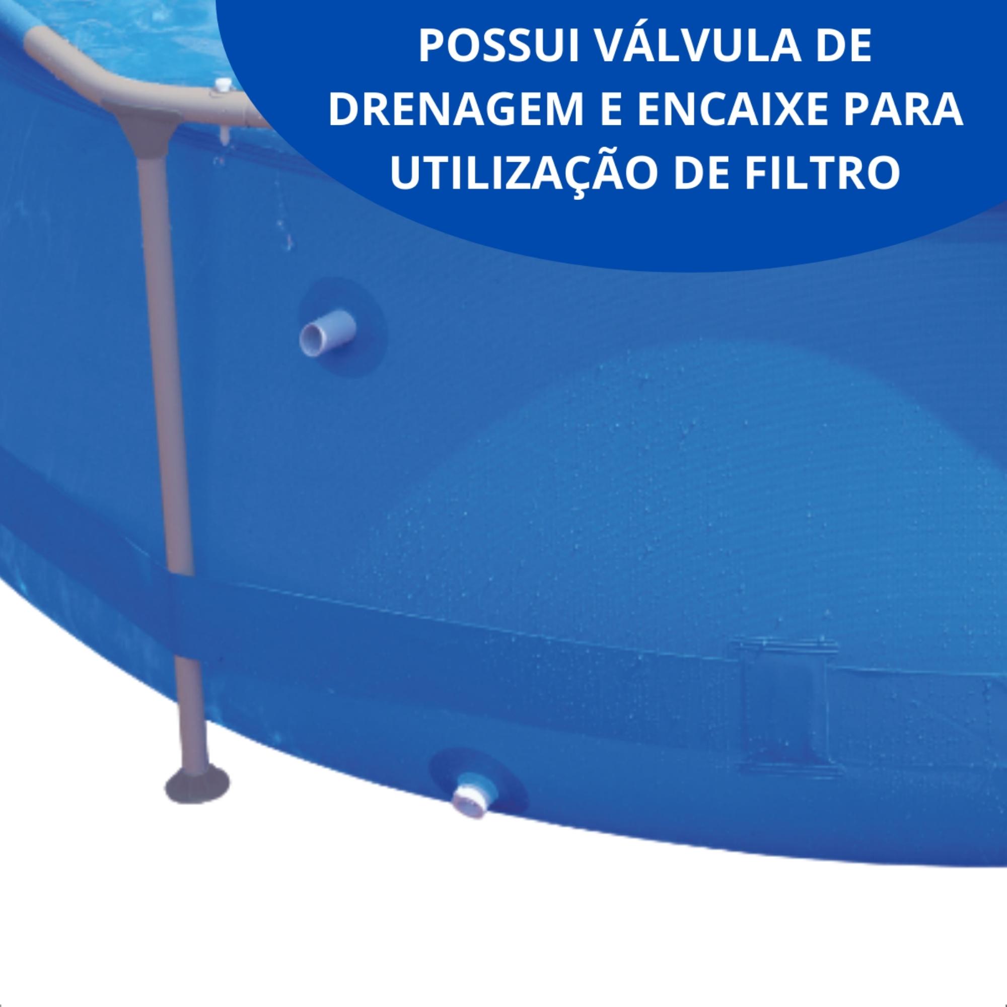 COMP Kit Piscina 5.200 Litros + kit reparo + Lona + Bomba Filtragem Escolher Voltagem Voltagem.:220v