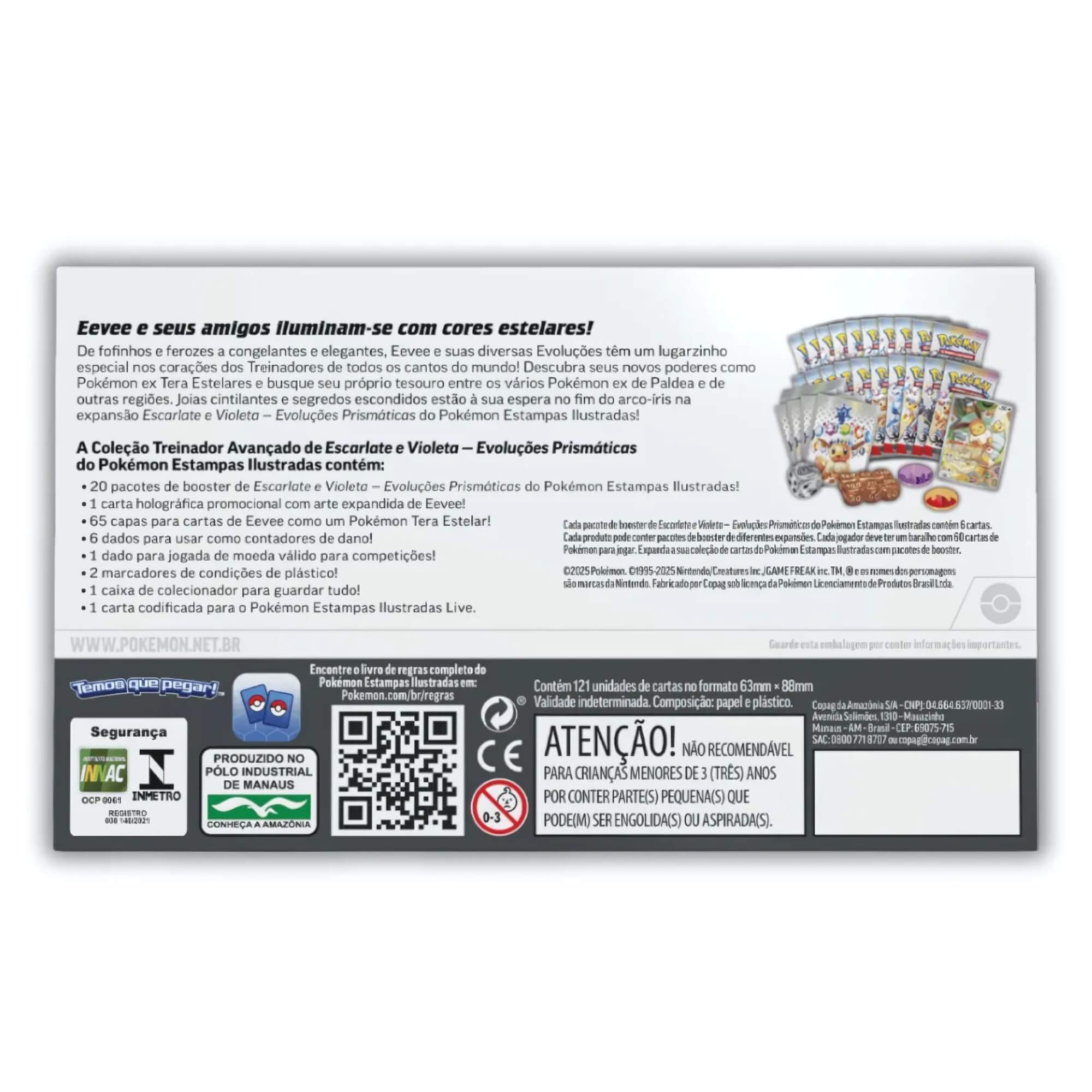 Pokemon Box Treinador Avançado EV8.5 Evoluções Prismaticas Copag - 35278