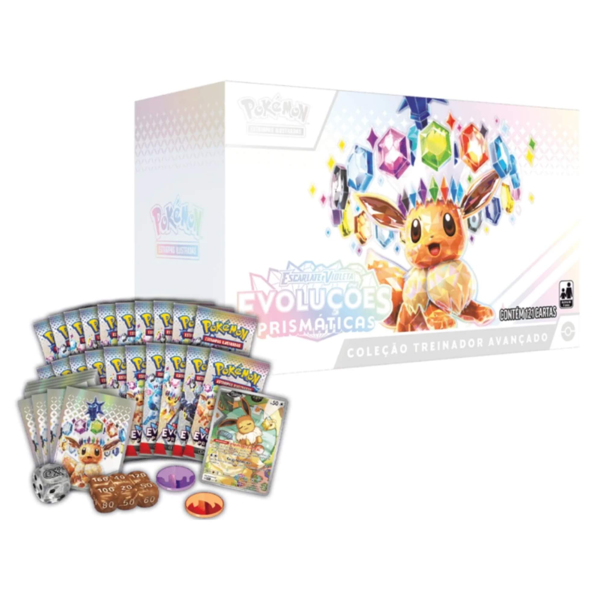 Pokemon Box Treinador Avançado EV8.5 Evoluções Prismaticas Copag - 35278