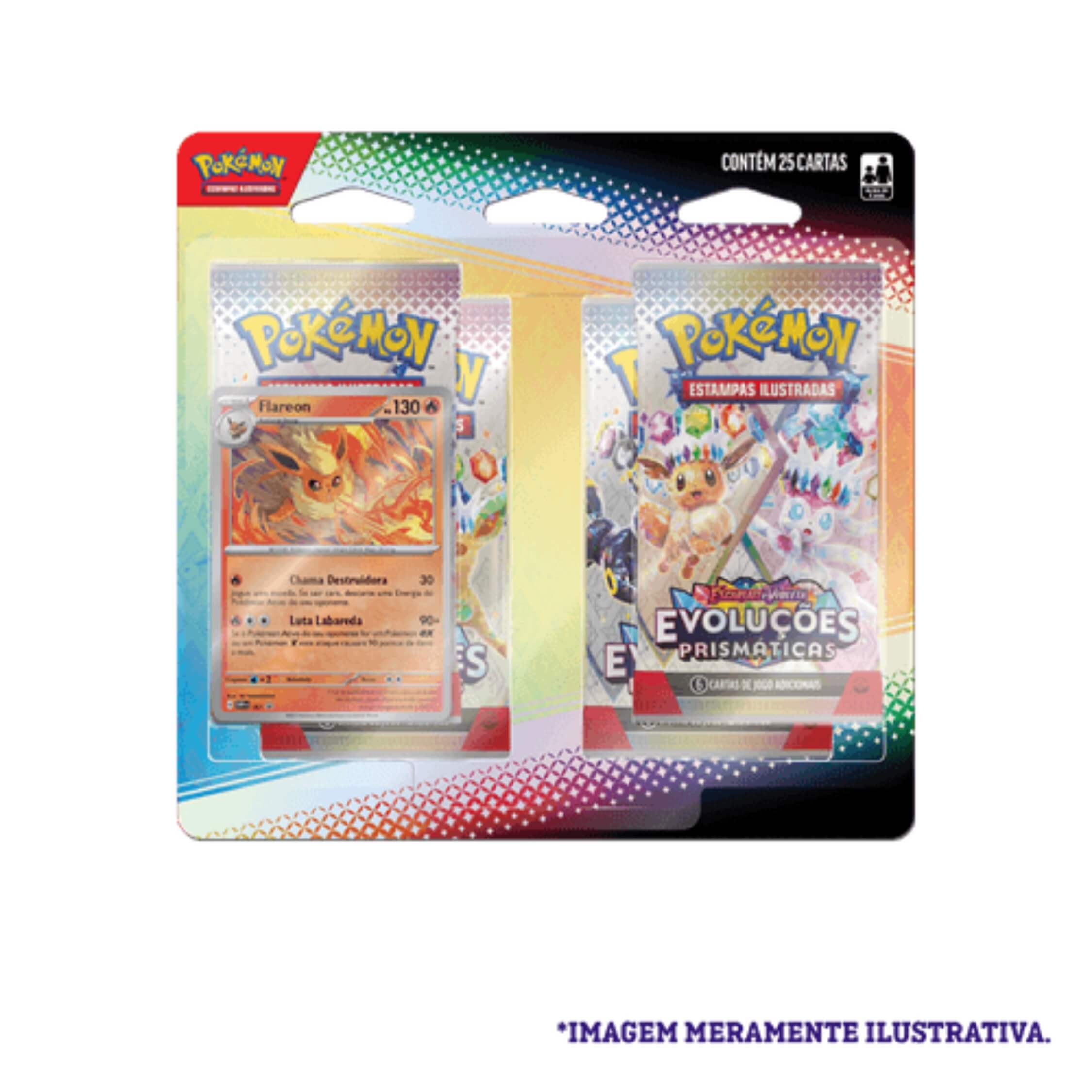 Pokemon 3x Blister Quadruplo Evoluções Prismaticas Copag - 35275