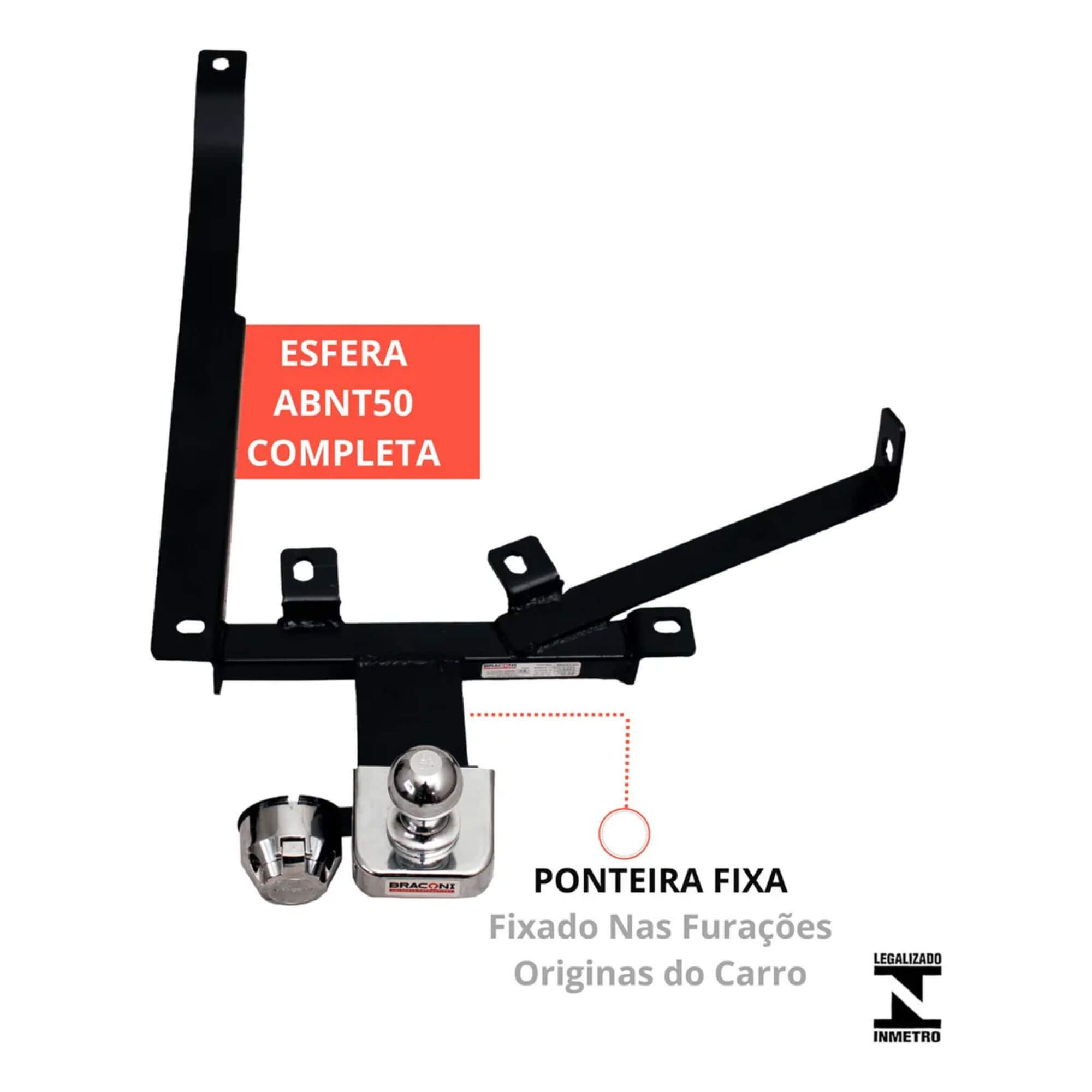 Engate Reboque Rabicho Fixo Palio 2004 a 2010 G3/G4 Braconi - BRCFT23
