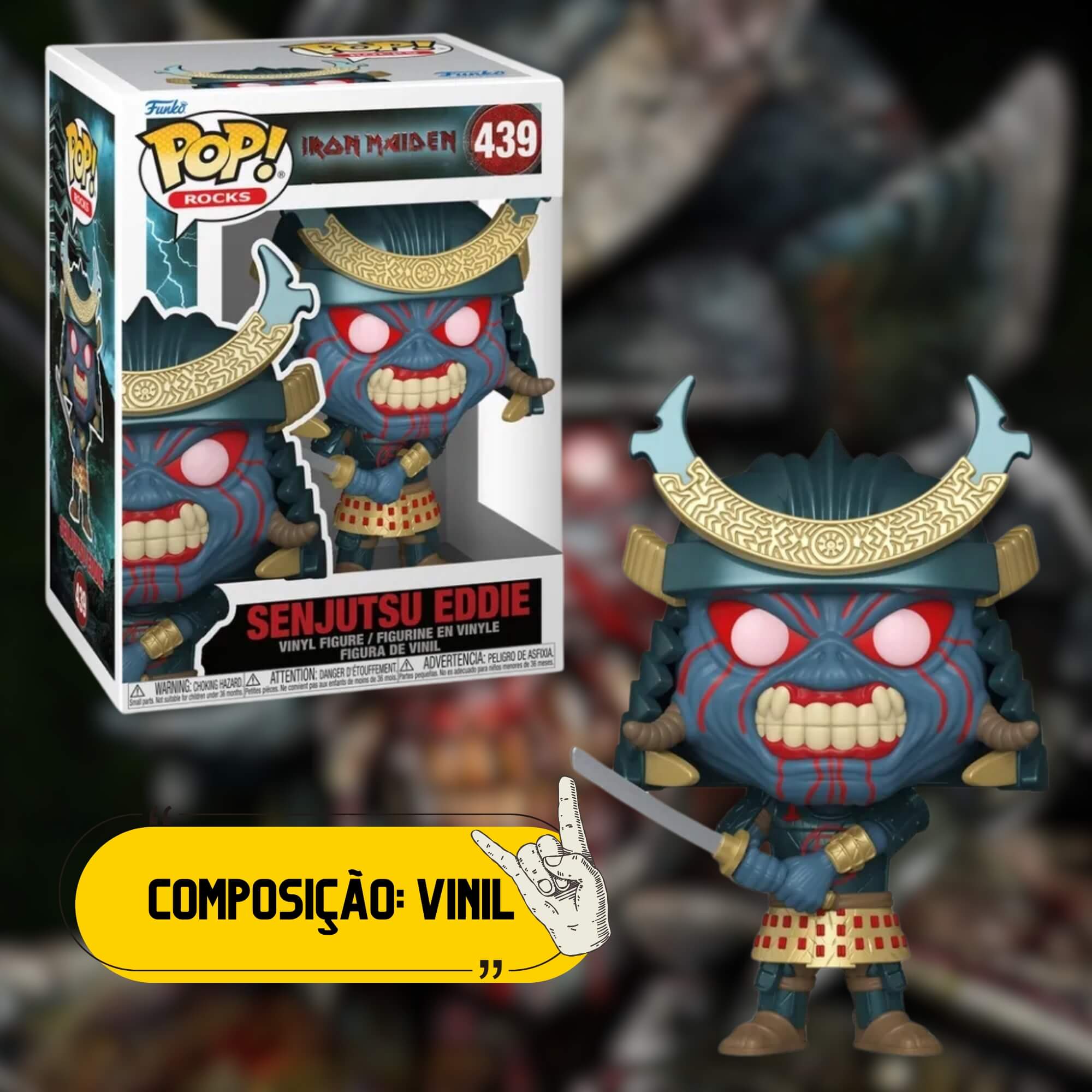 Boneco Funko Pop! Rocks Iron Maiden Senjutsu Eddie 439 Candide - 11793