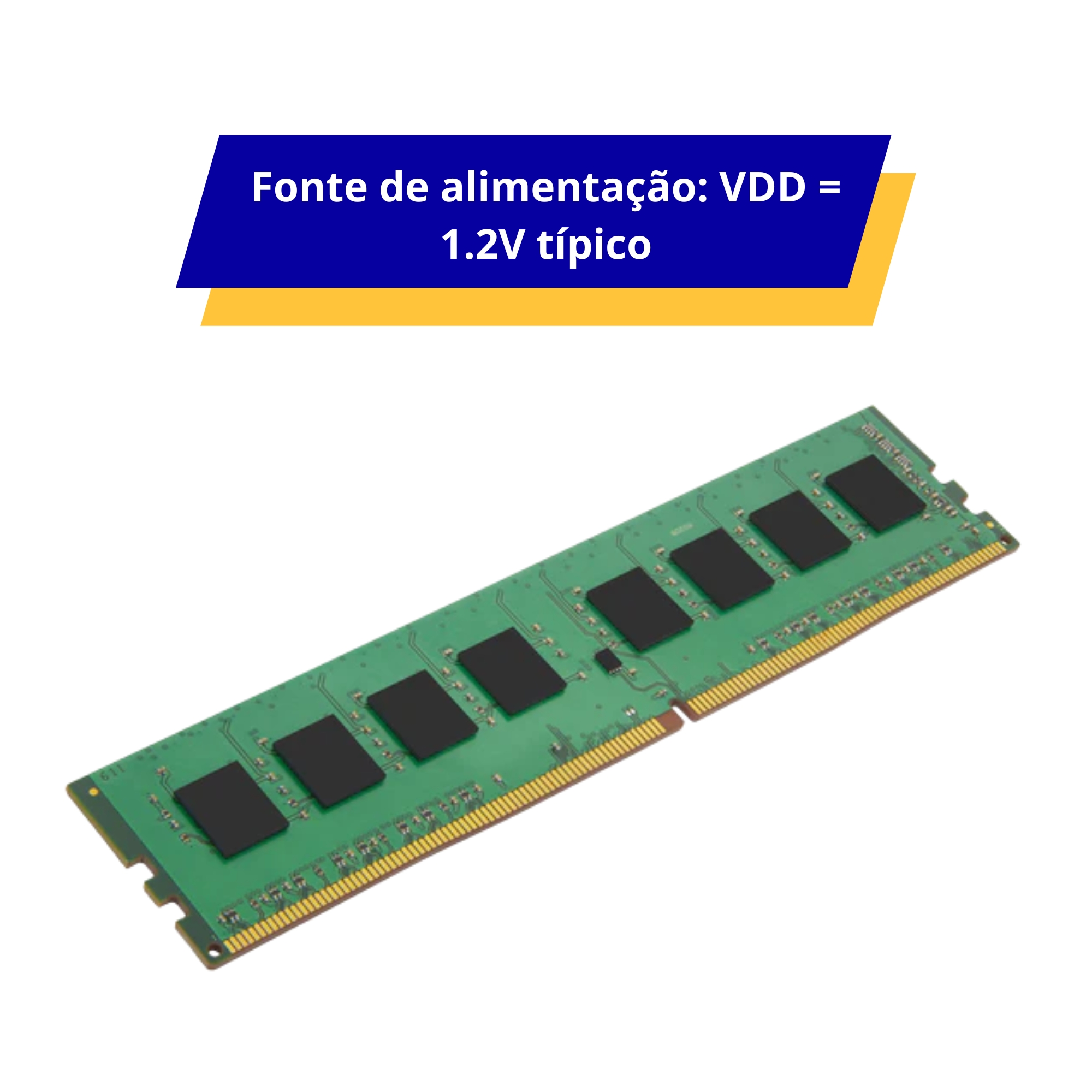 Módulo de Memória DDR4 8GB 3200 MHZ 1,2V 1Rx16 p/ Desktop Kingston - 0074