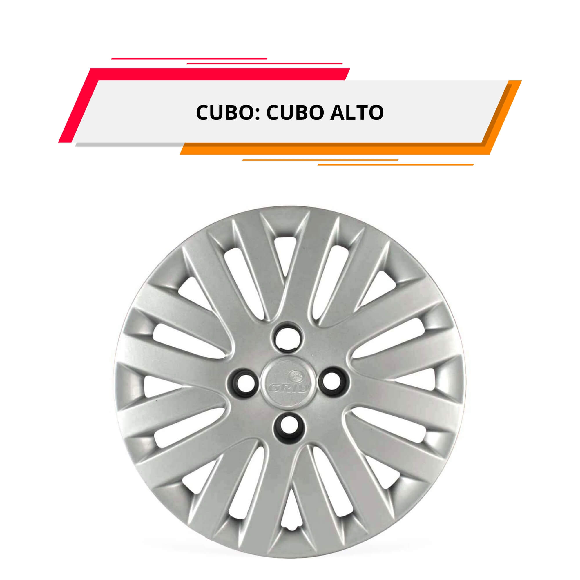 Calota Aro 14" cor Prata Mod Gol/Voyage/Saveiro G5 2009/11 (Jogo c/ 4 Calotas) Grid - 009CA-PTA-E