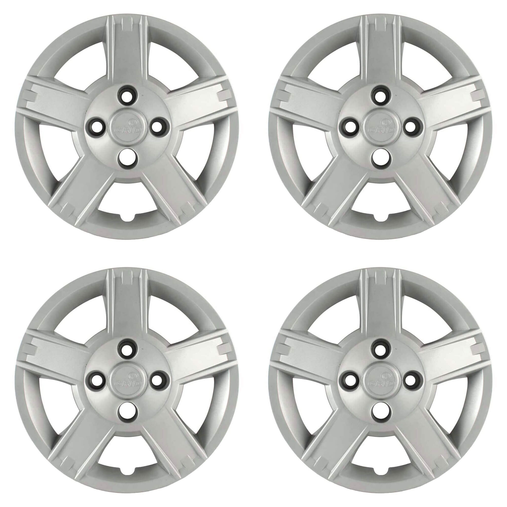 Calota Aro 14" cor Prata Mod Fiesta Hatch/Sedan 2008/10 (Jogo c/ 4 Calotas) Grid - 014CB-PTA-E