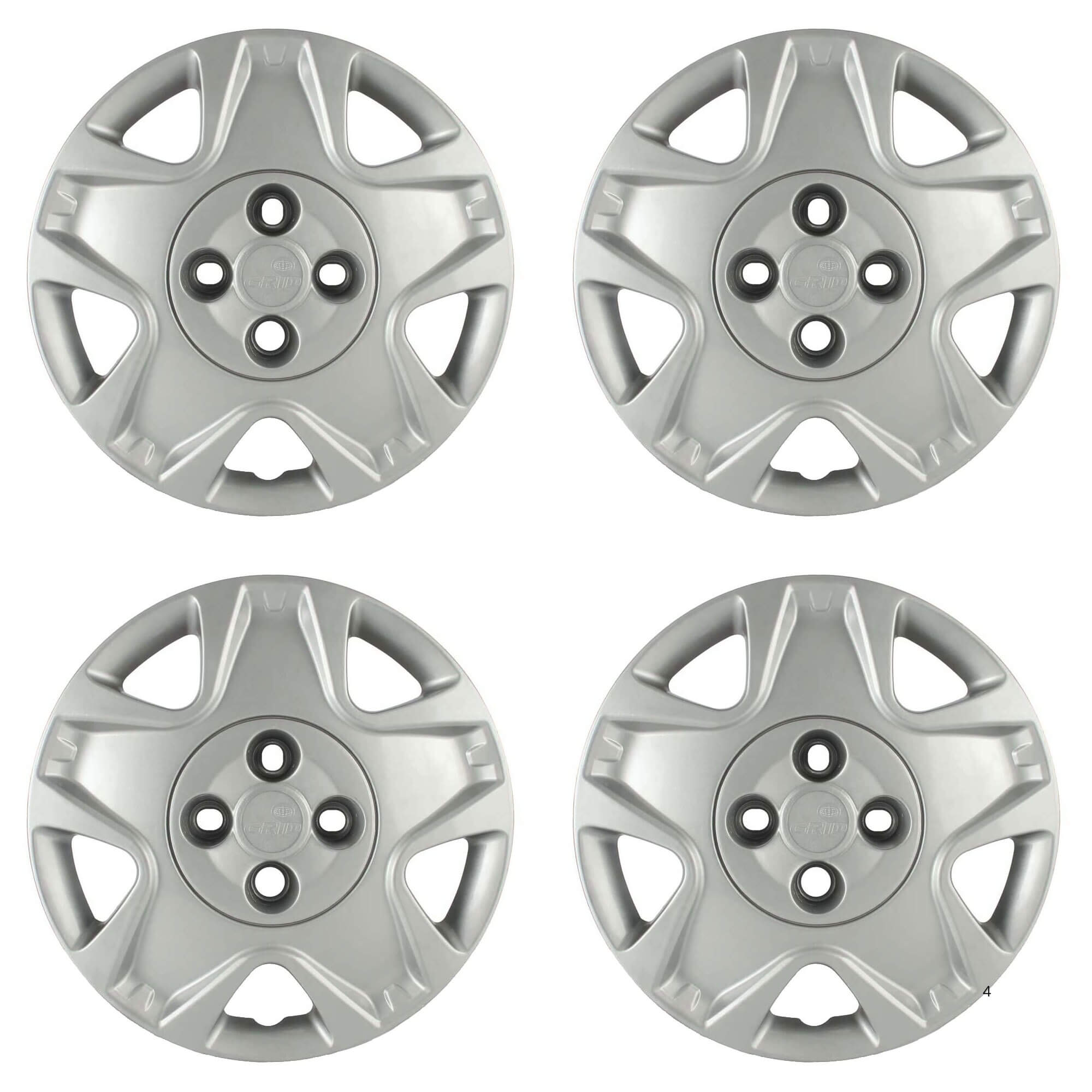 Calota Aro 14" cor Prata Mod Fiesta Hatch/Sedan 11/12 (Jogo c/ 4 Calotas) Grid - 025CB-PTA-E