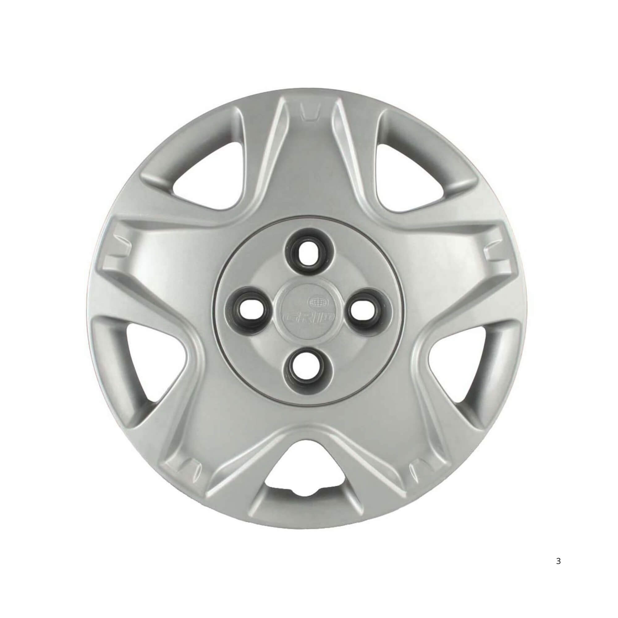 Calota Aro 14" cor Prata Mod Fiesta Hatch/Sedan 11/12 (Jogo c/ 4 Calotas) Grid - 025CB-PTA-E