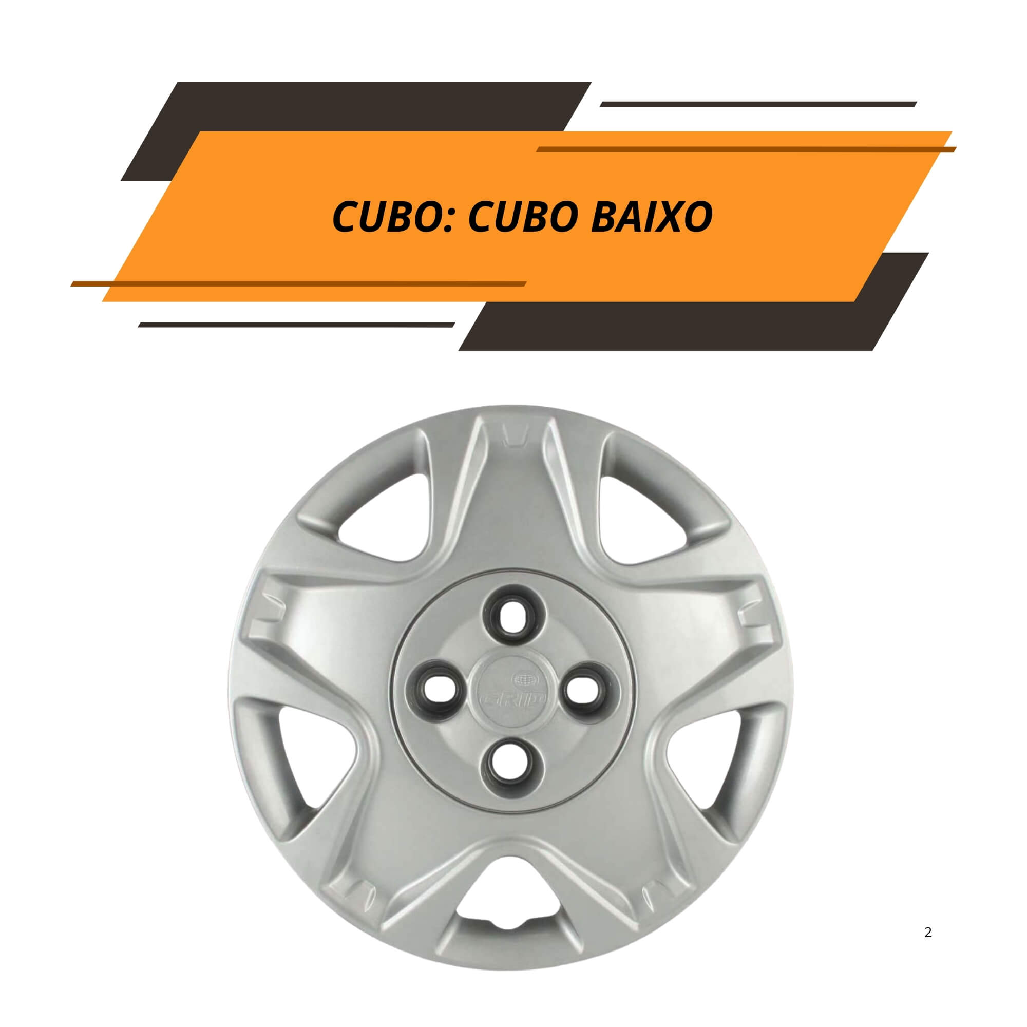Calota Aro 14" cor Prata Mod Fiesta Hatch/Sedan 11/12 (Jogo c/ 4 Calotas) Grid - 025CB-PTA-E
