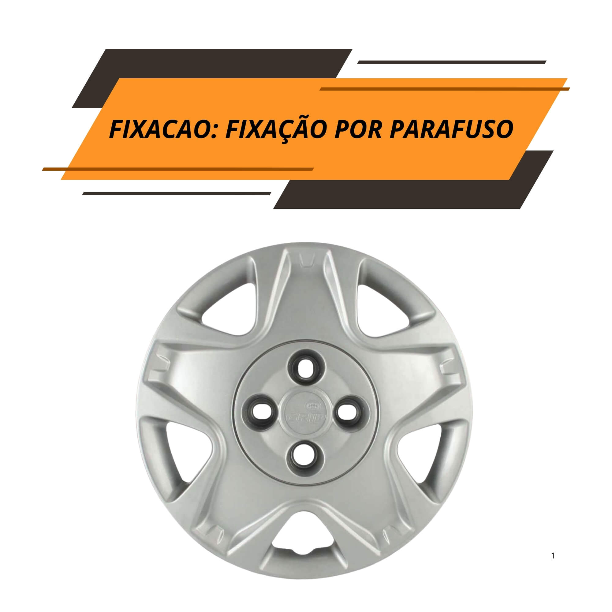 Calota Aro 14" cor Prata Mod Fiesta Hatch/Sedan 11/12 (Jogo c/ 4 Calotas) Grid - 025CB-PTA-E