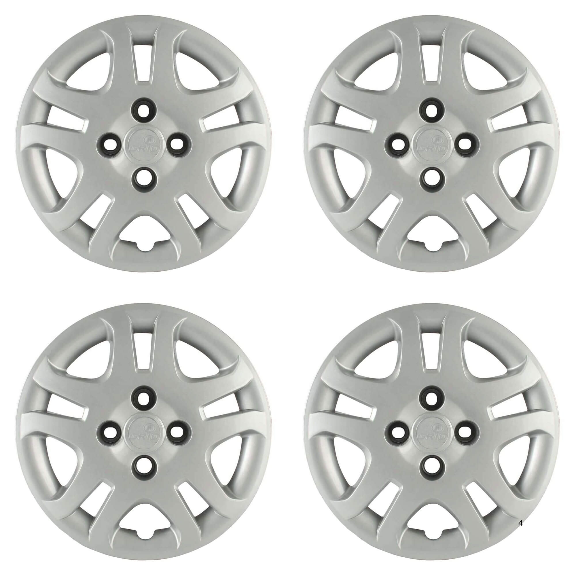 Calota Aro 14" cor Prata Mod Fiesta Hatch/Sedan 11/13 (Jogo c/ 4 Calotas) Grid - 026CB-PTA-E