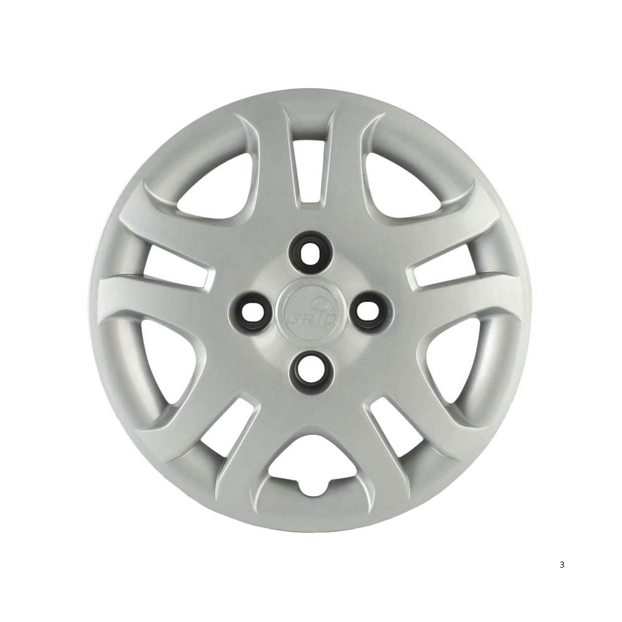 Calota Aro 14" cor Prata Mod Fiesta Hatch/Sedan 11/13 (Jogo c/ 4 Calotas) Grid - 026CB-PTA-E