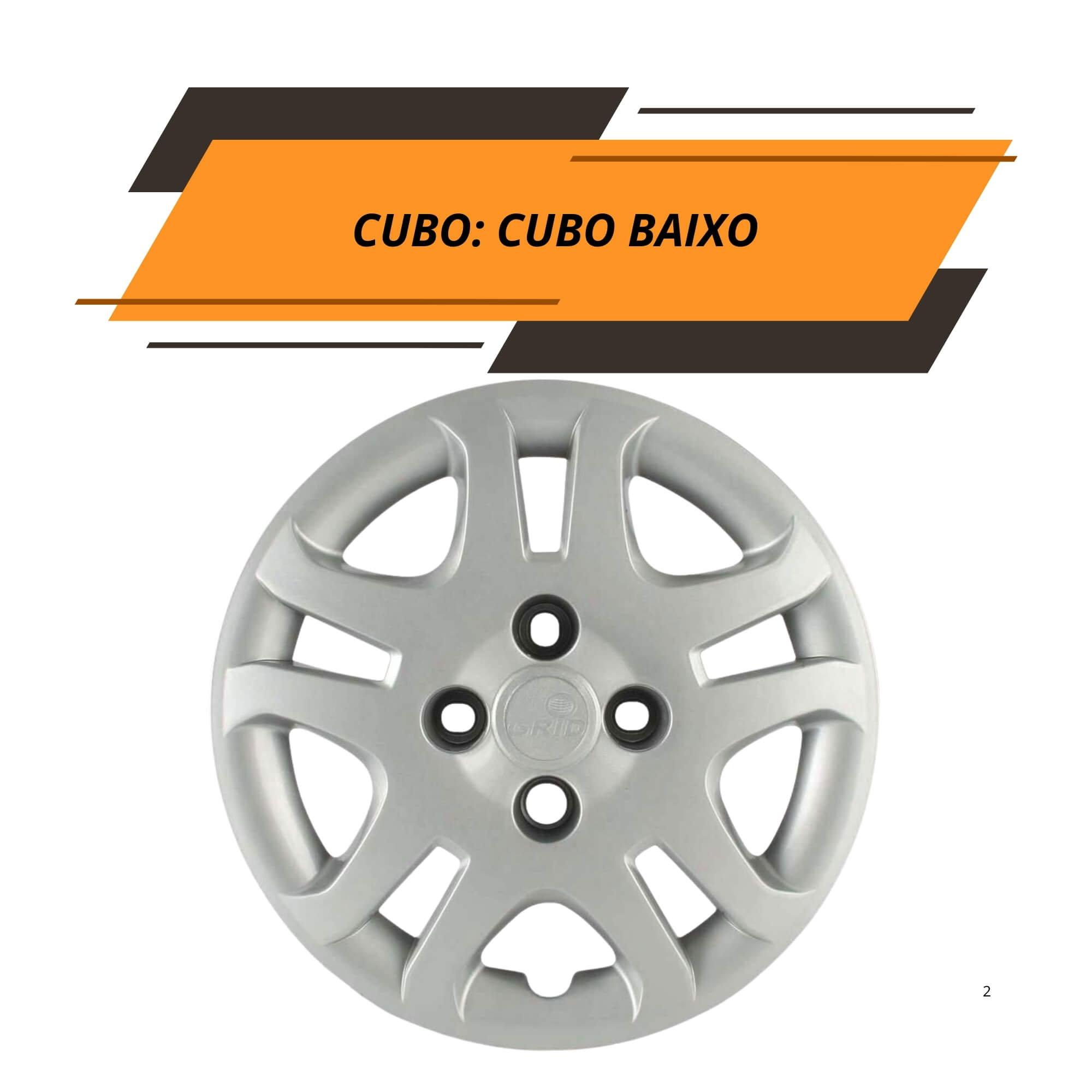 Calota Aro 14" cor Prata Mod Fiesta Hatch/Sedan 11/13 (Jogo c/ 4 Calotas) Grid - 026CB-PTA-E