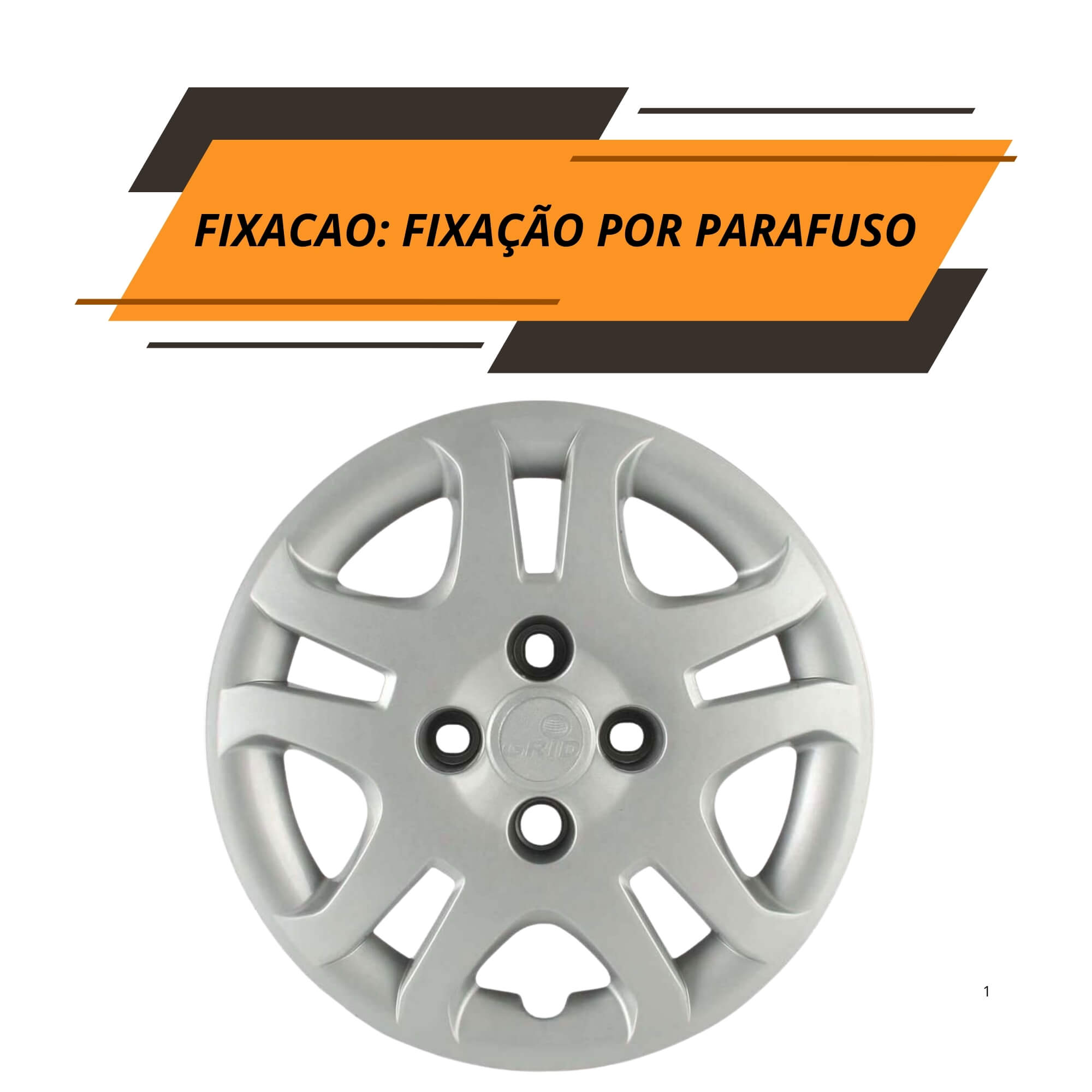 Calota Aro 14" cor Prata Mod Fiesta Hatch/Sedan 11/13 (Jogo c/ 4 Calotas) Grid - 026CB-PTA-E