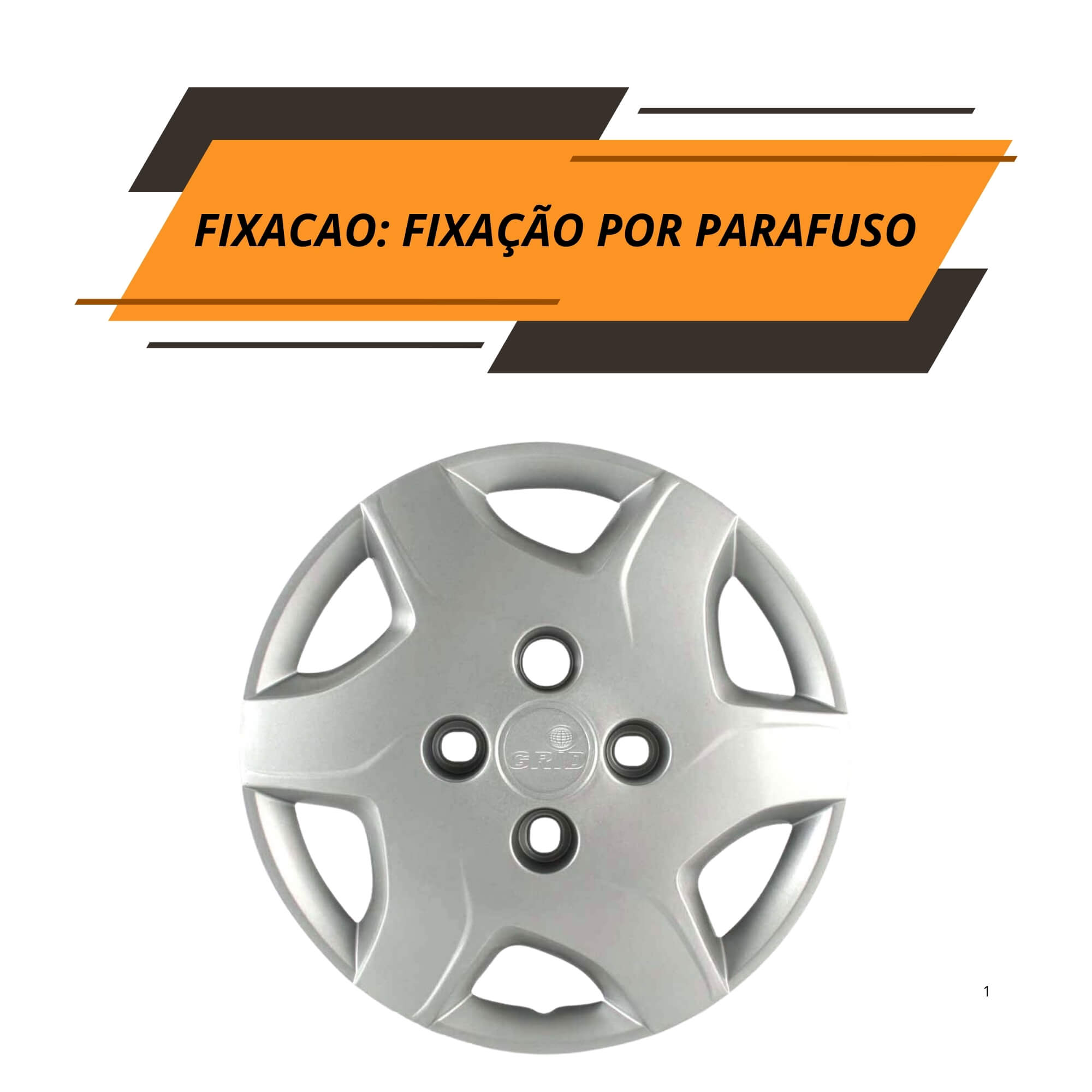 Calota Aro 13" cor Prata Mod Celta 12/15 (Jogo c/ 4 Calotas) Grid - 042CB-PTA-E