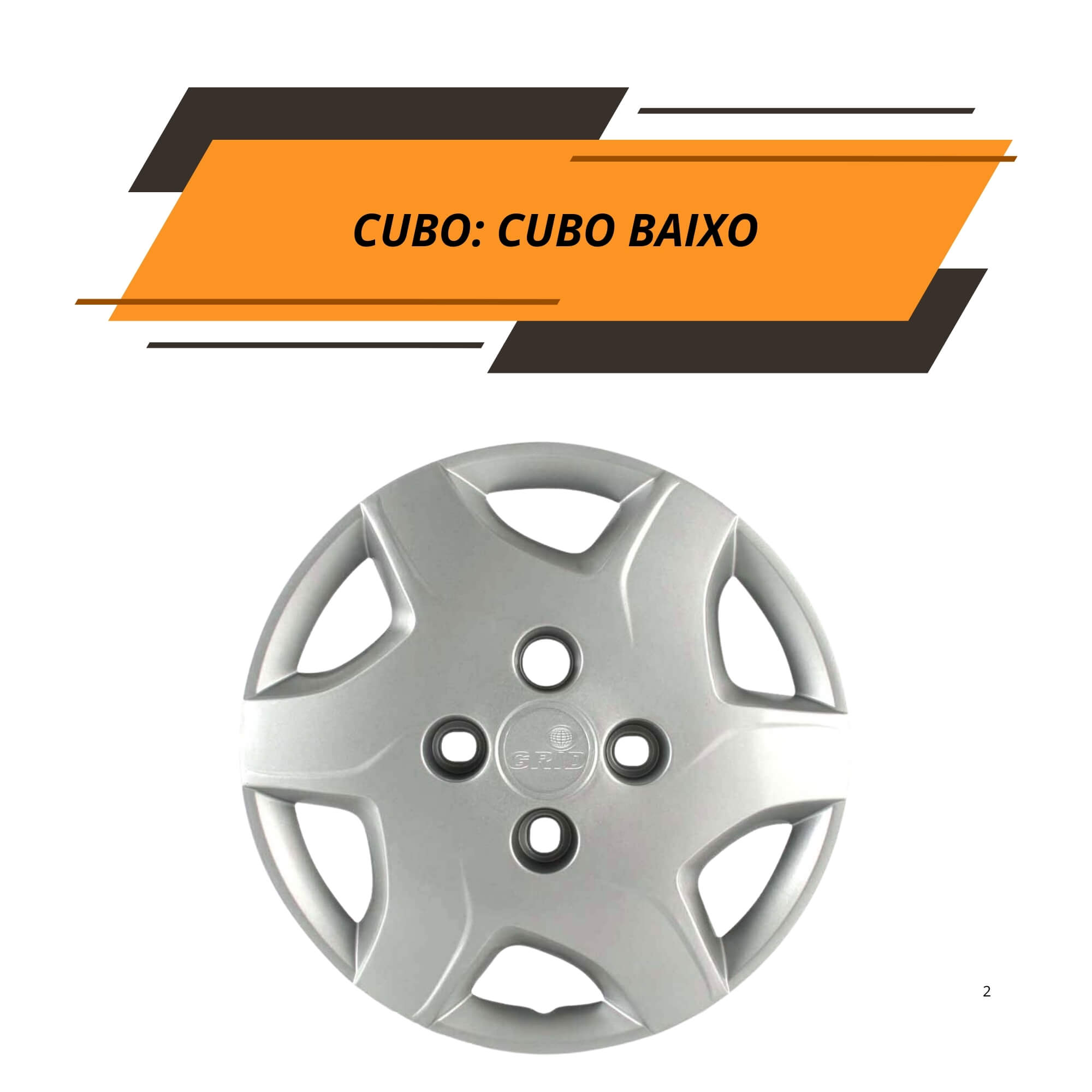 Calota Aro 13" cor Prata Mod Celta 12/15 (Jogo c/ 4 Calotas) Grid - 042CB-PTA-E