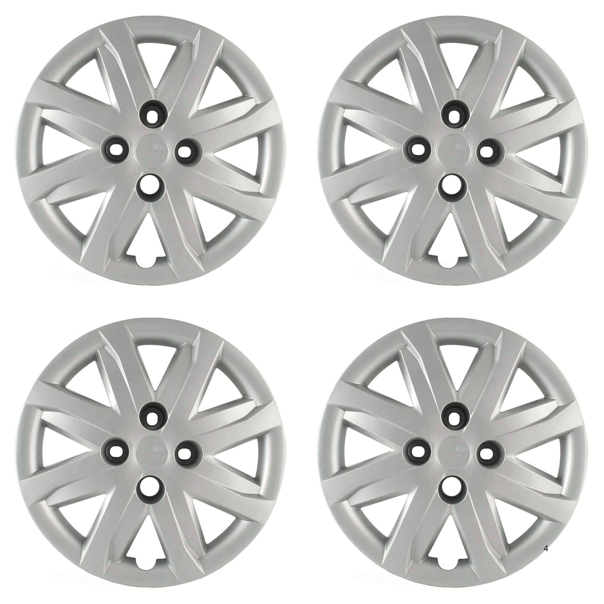 Calota Aro 14" cor Prata Mod Gol/Voyage/Saveiro G5 12/13 (Jogo c/ 4 Calotas) Grid - 048CA-PTA-E