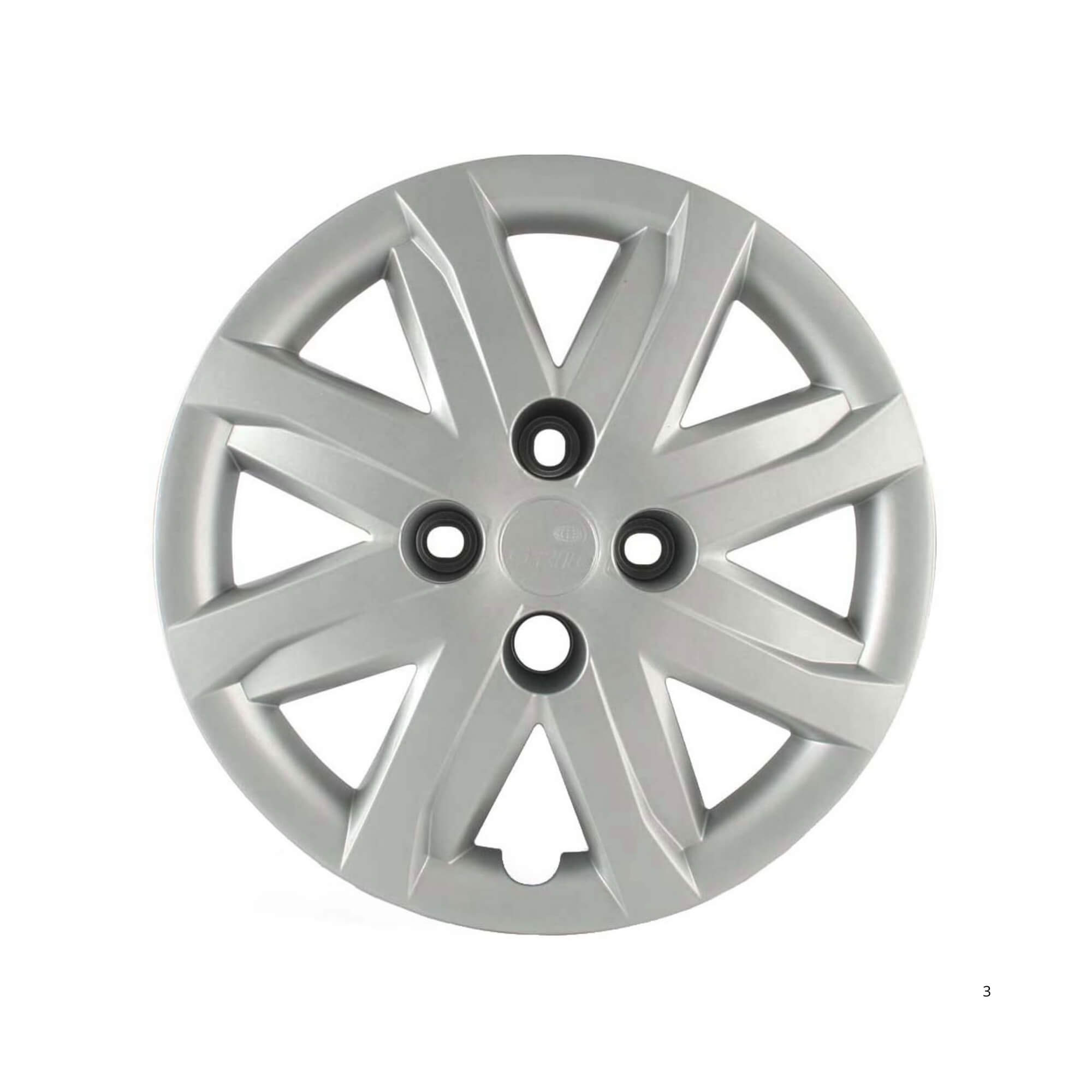 Calota Aro 14" cor Prata Mod Gol/Voyage/Saveiro G5 12/13 (Jogo c/ 4 Calotas) Grid - 048CA-PTA-E