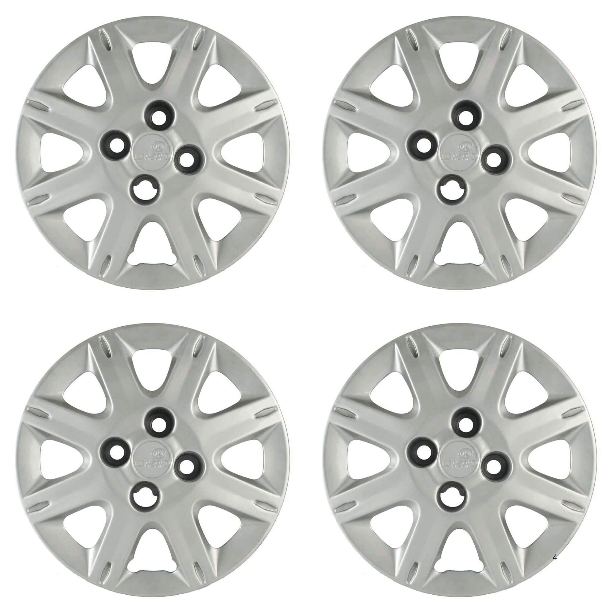 Calota Aro 13" cor Prata Mod Uno Way Economy 08/09 (Jogo c/ 4 Calotas) Grid - 072CB-PTA-E
