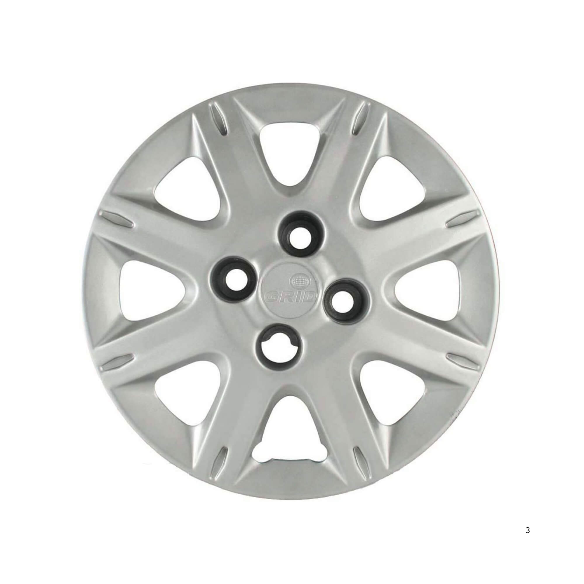 Calota Aro 13" cor Prata Mod Uno Way Economy 08/09 (Jogo c/ 4 Calotas) Grid - 072CB-PTA-E