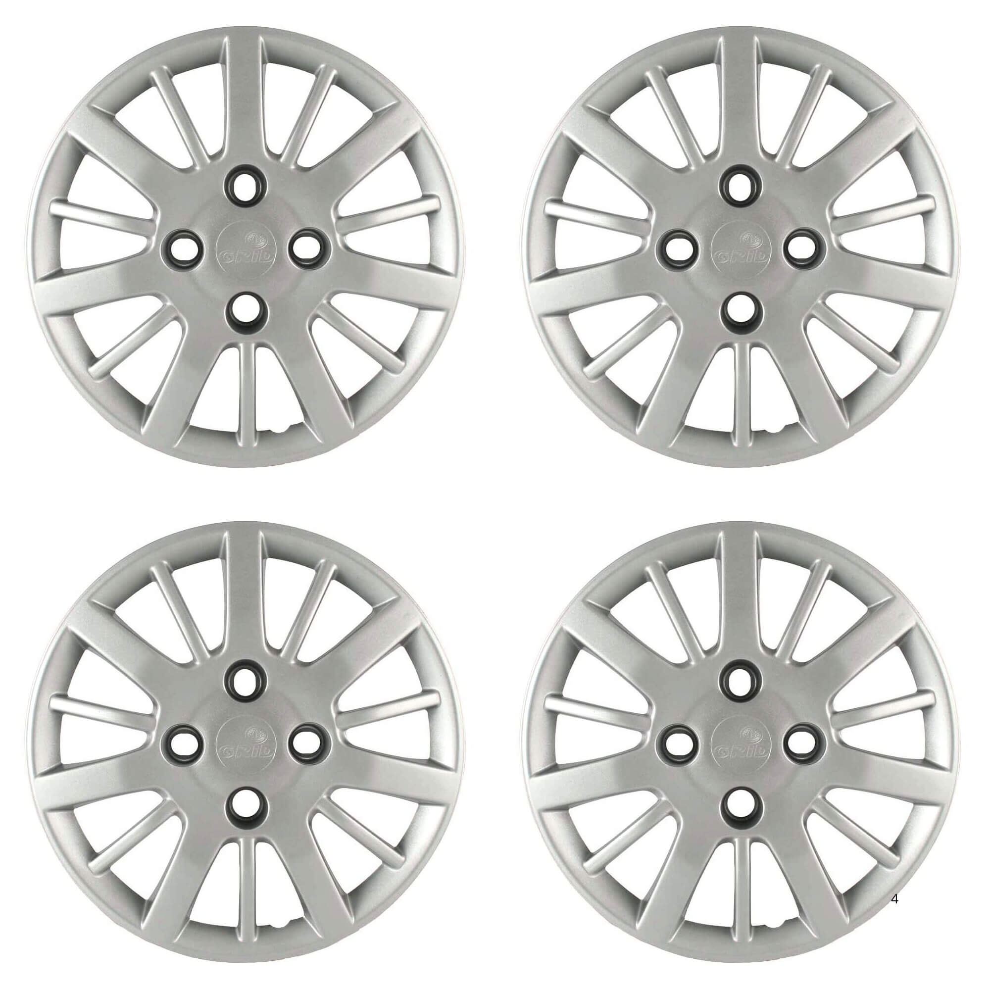 Calota Aro 13" cor Prata Mod Siena/Palio 09/10 (Jogo c/ 4 Calotas) Grid - 074CB-PTA-E