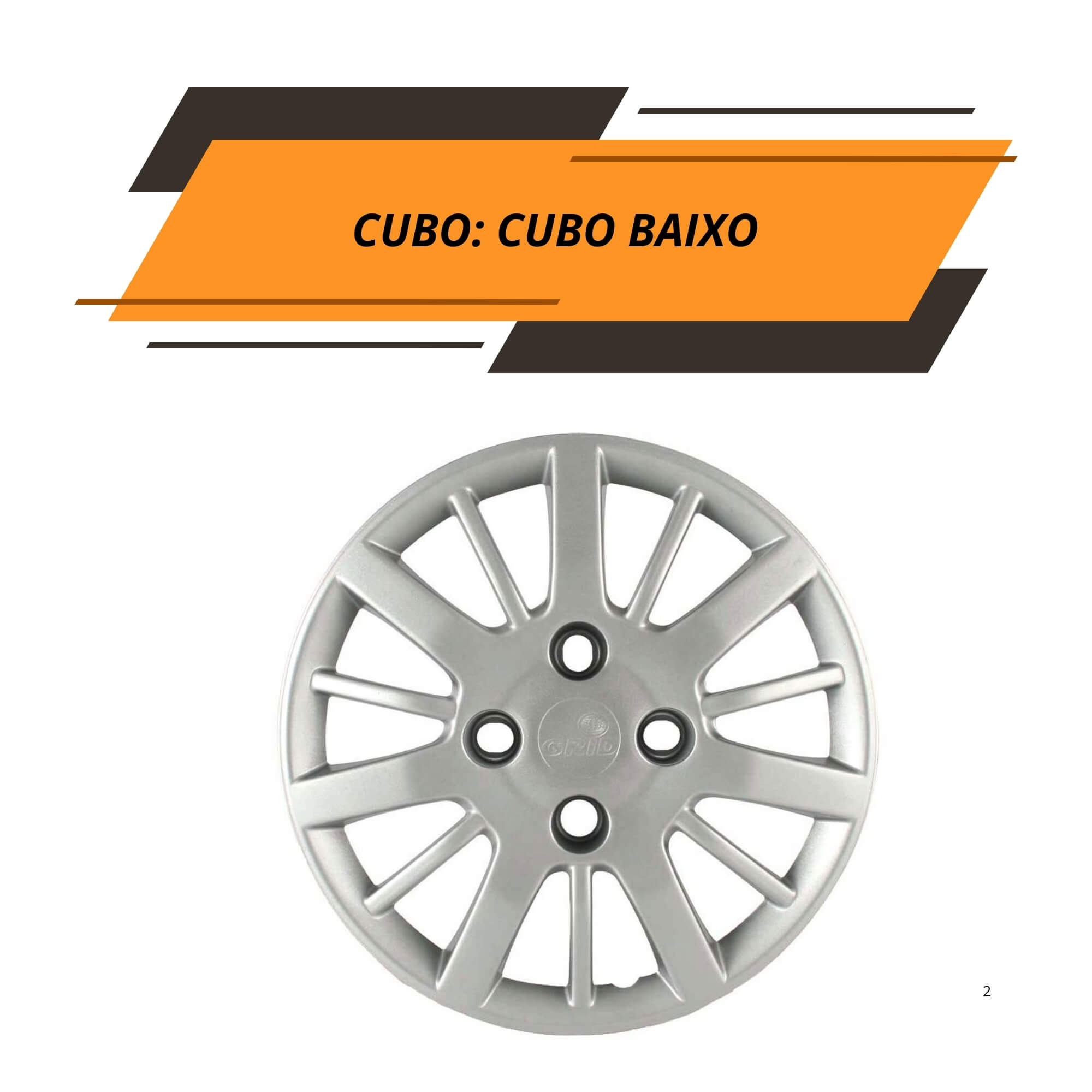 Calota Aro 13" cor Prata Mod Siena/Palio 09/10 (Jogo c/ 4 Calotas) Grid - 074CB-PTA-E
