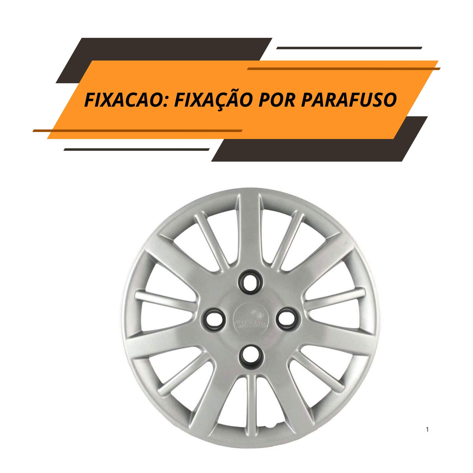 Calota Aro 13" cor Prata Mod Siena/Palio 09/10 (Jogo c/ 4 Calotas) Grid - 074CB-PTA-E