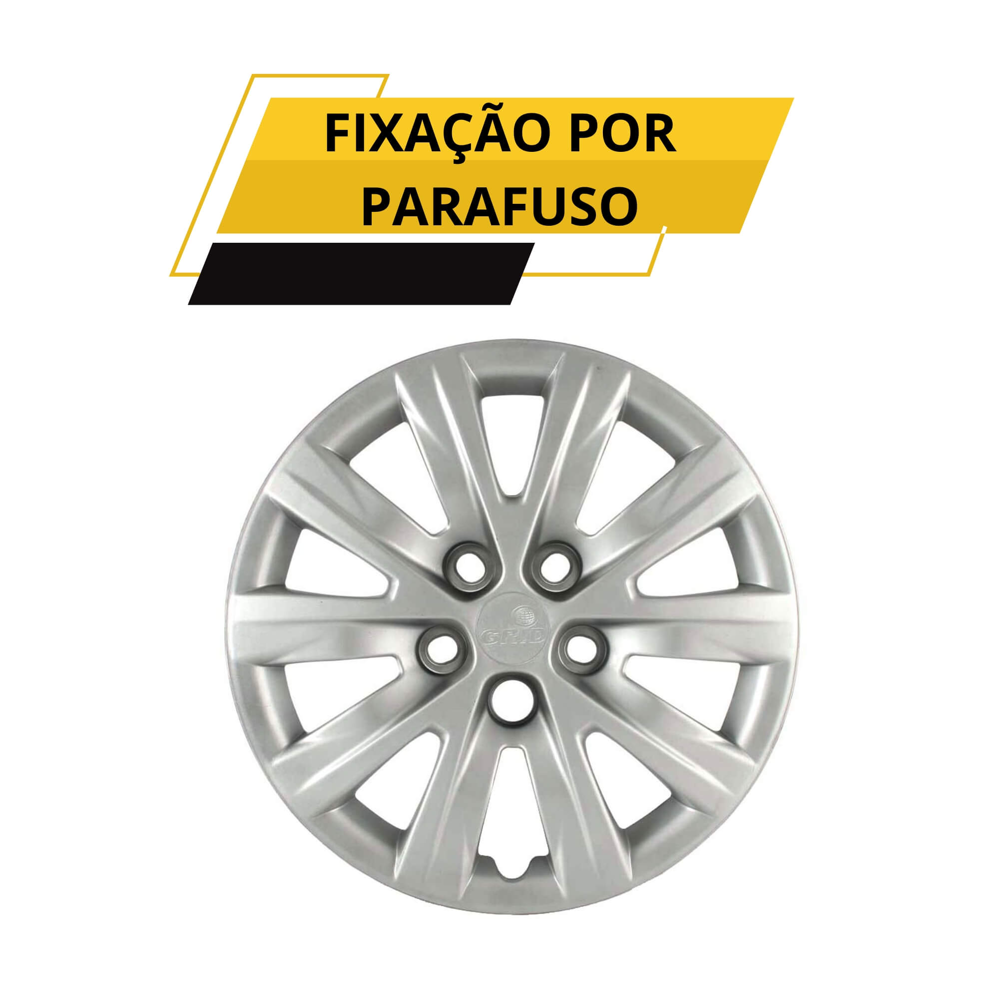 Calota Aro 15" Cor Prata Mod Fox/Space/Polo 12/13 (Jogo c/ 4 Calotas) Grid - 078CP-PTA-E