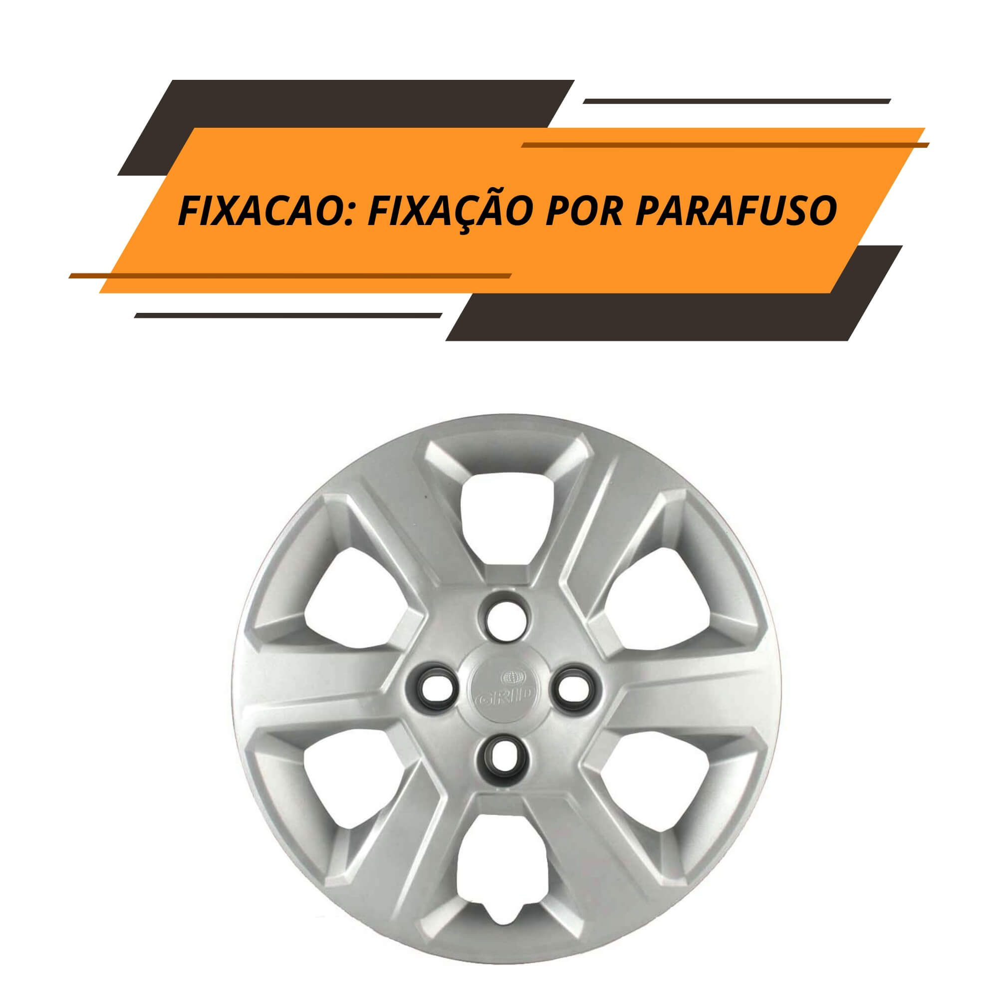 Calota Aro 15" cor Prata Mod Montana 11/20 (Jogo c/ 4 Calotas) Grid - 084CP-PTA-E