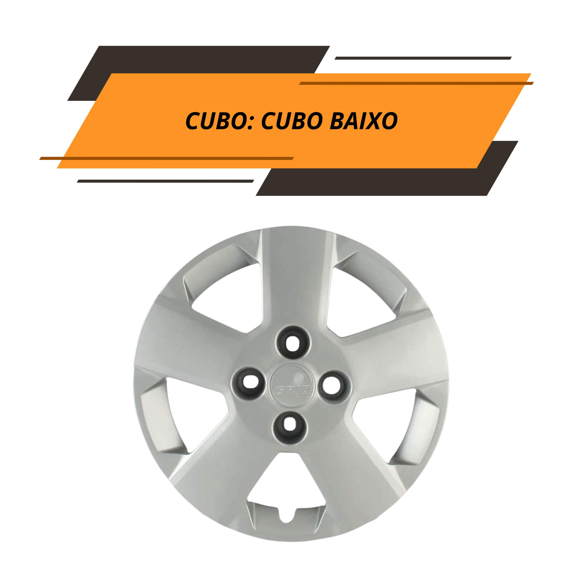 Calota Aro 14" cor Prata Mod Celta/Prisma/Montana 11/17 (Jogo c/ 4 Calotas) Grid - 087CB-PTA-E