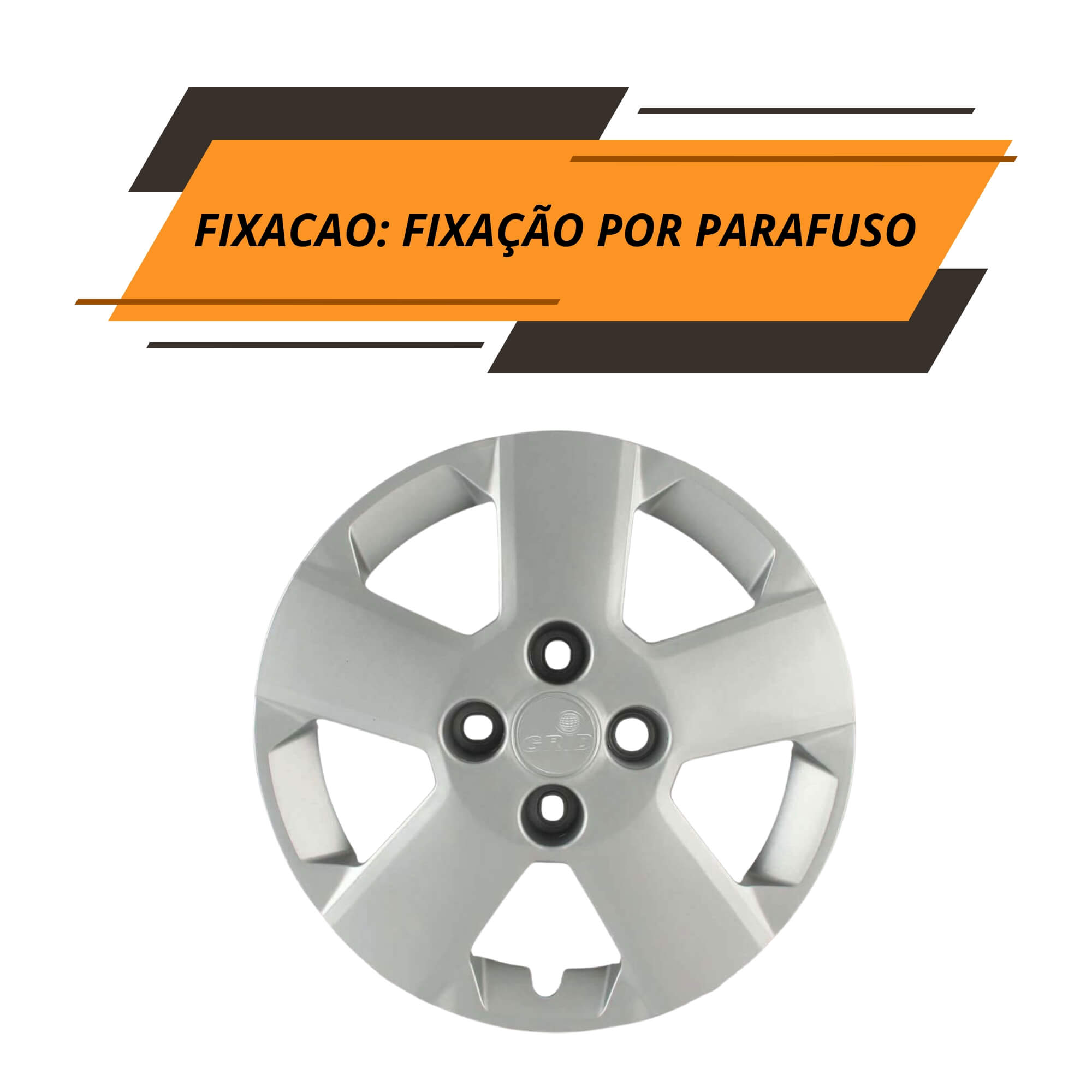 Calota Aro 14" cor Prata Mod Celta/Prisma/Montana 11/17 (Jogo c/ 4 Calotas) Grid - 087CB-PTA-E