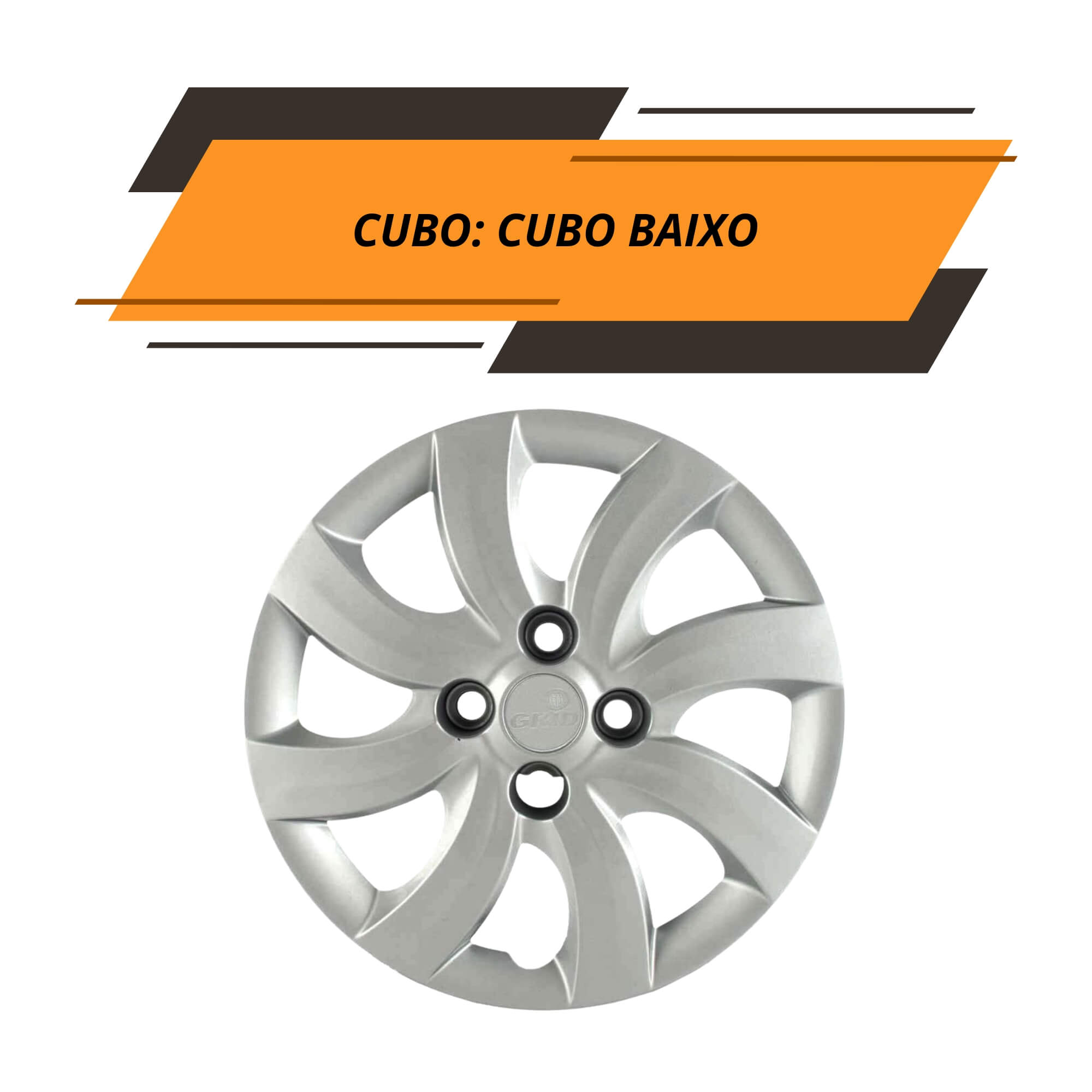 Calota Aro 14" cor Prata Mod Palio Attractive 12/13 (Jogo c/ 4 Calotas) Grid - 094CB-PTA-E