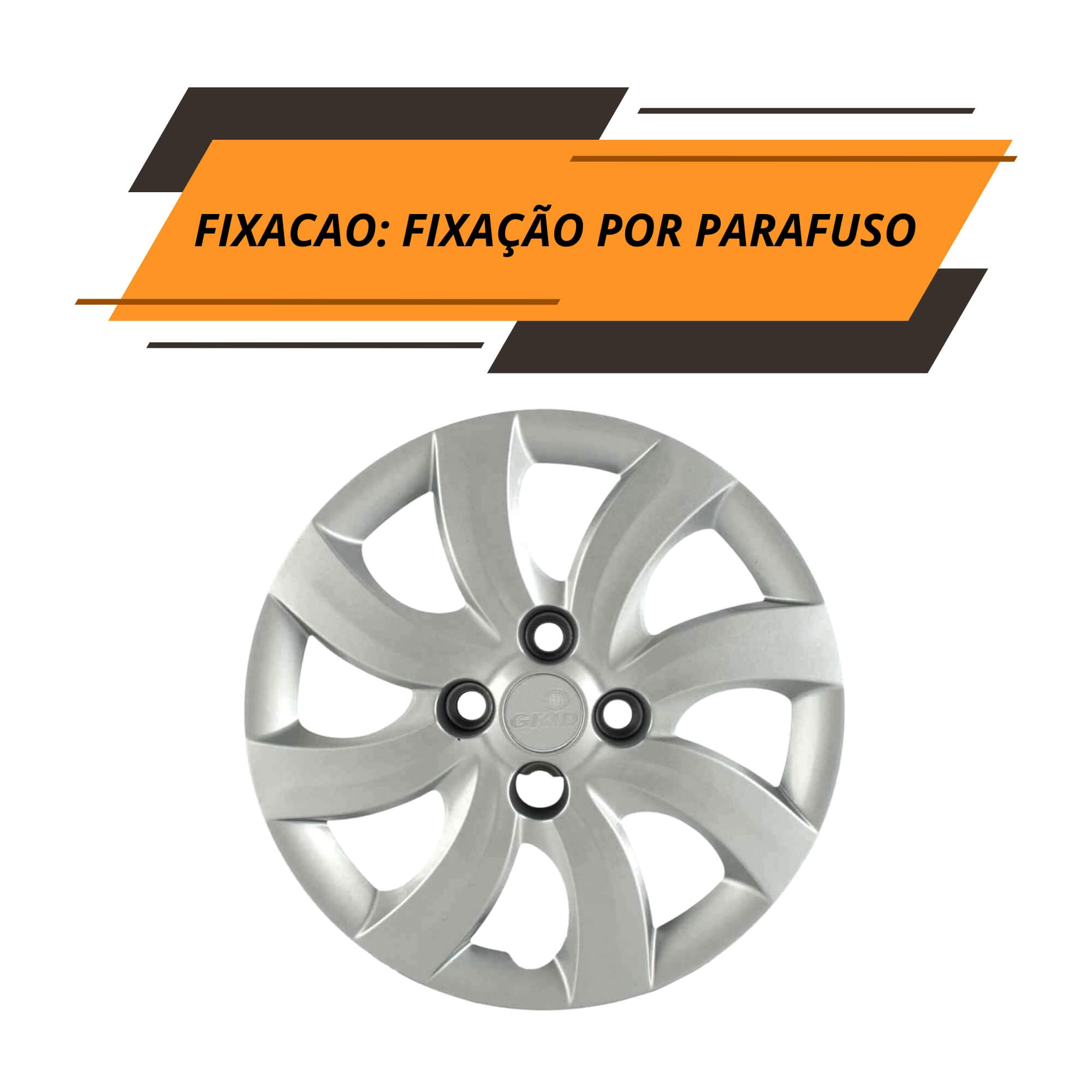 Calota Aro 14" cor Prata Mod Palio Attractive 12/13 (Jogo c/ 4 Calotas) Grid - 094CB-PTA-E