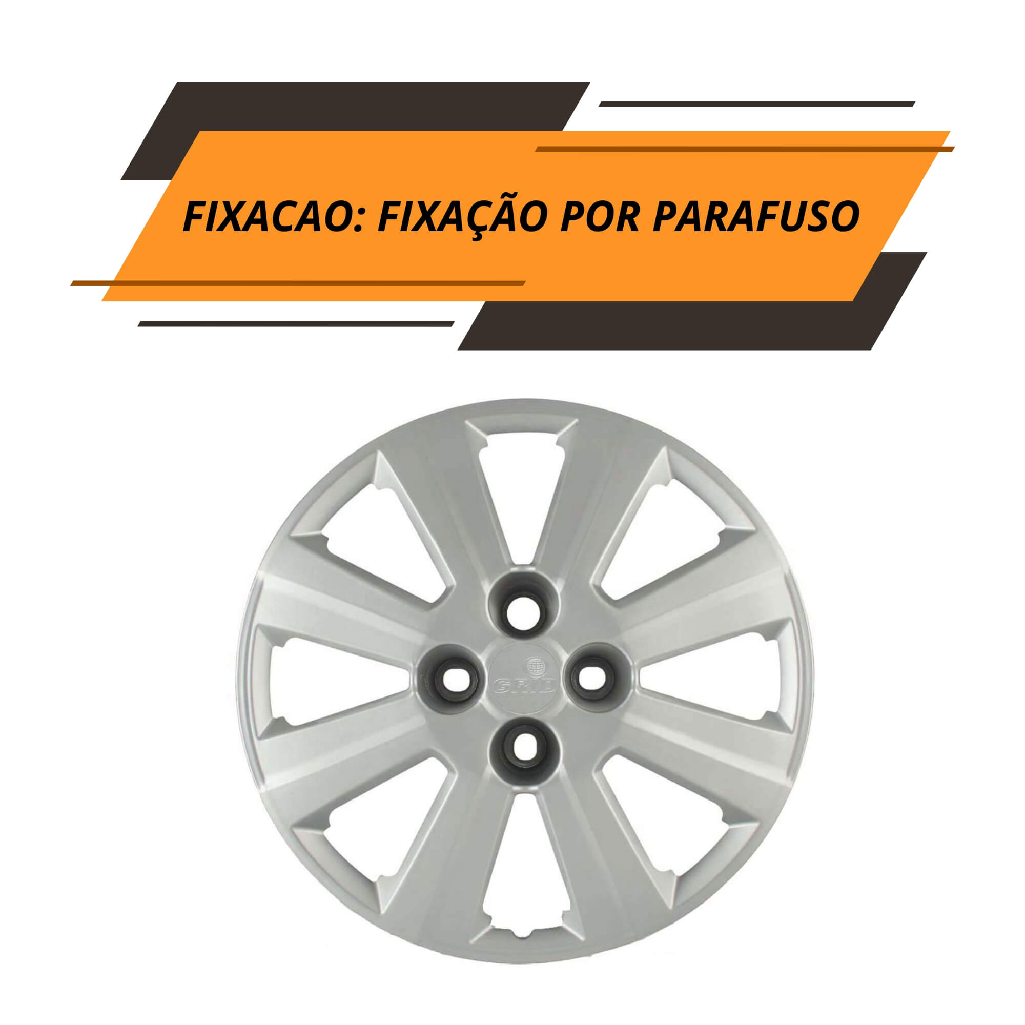 Calota Aro 14" cor Prata Mod Agile 10/13 (Jogo c/ 4 Calotas) Grid - 109CB-PTA-E