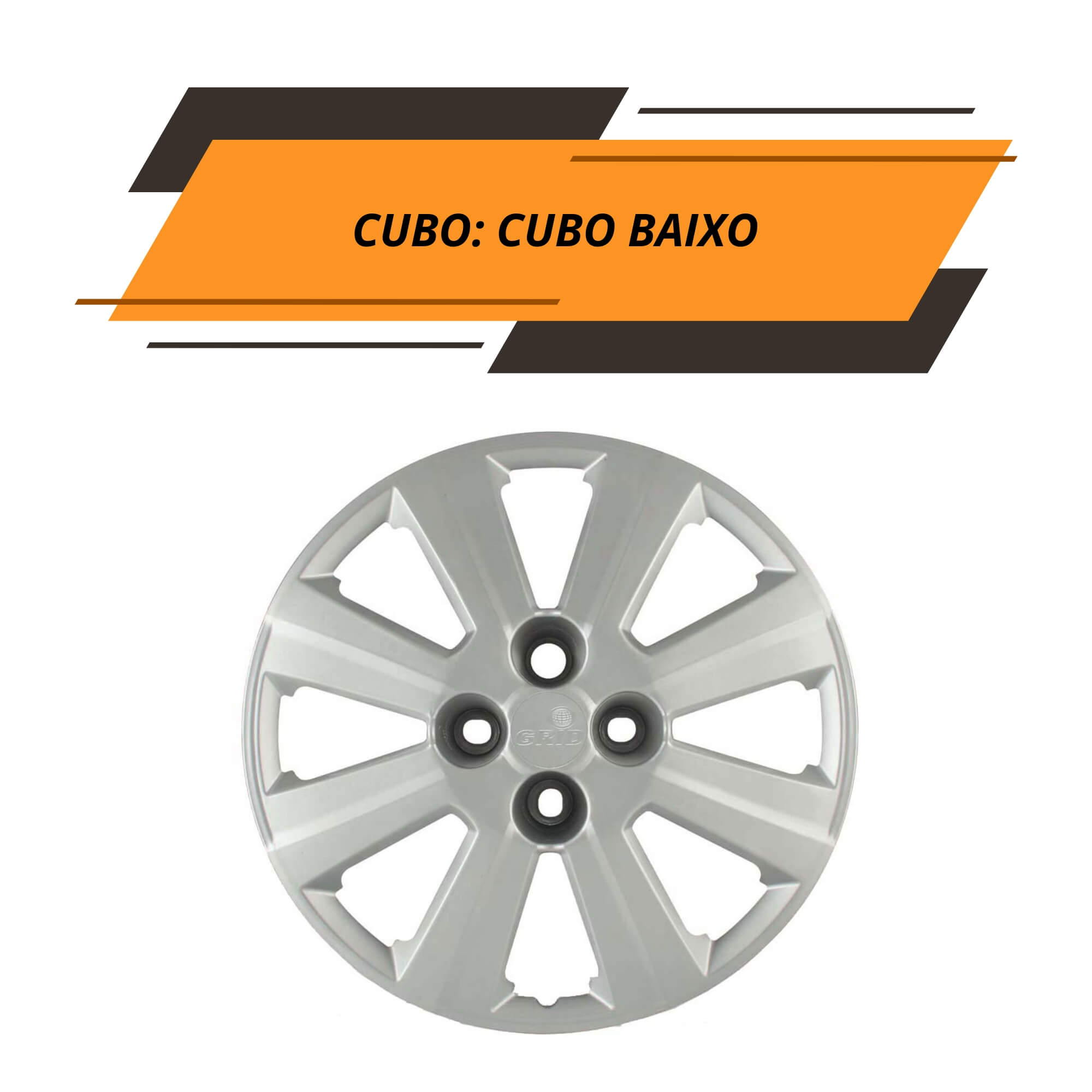 Calota Aro 14" cor Prata Mod Agile 10/13 (Jogo c/ 4 Calotas) Grid - 109CB-PTA-E
