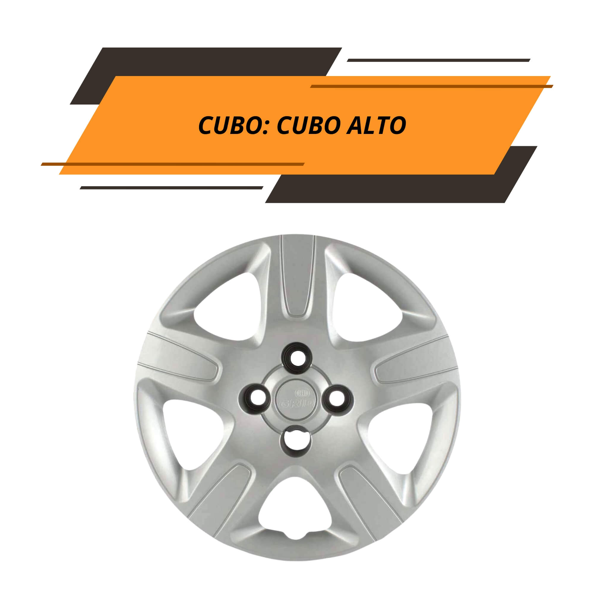 Calota Aro 14" cor Prata Mod Strada 13/20 (Jogo c/ 4 Calotas) Grid - 111CA-PTA-E