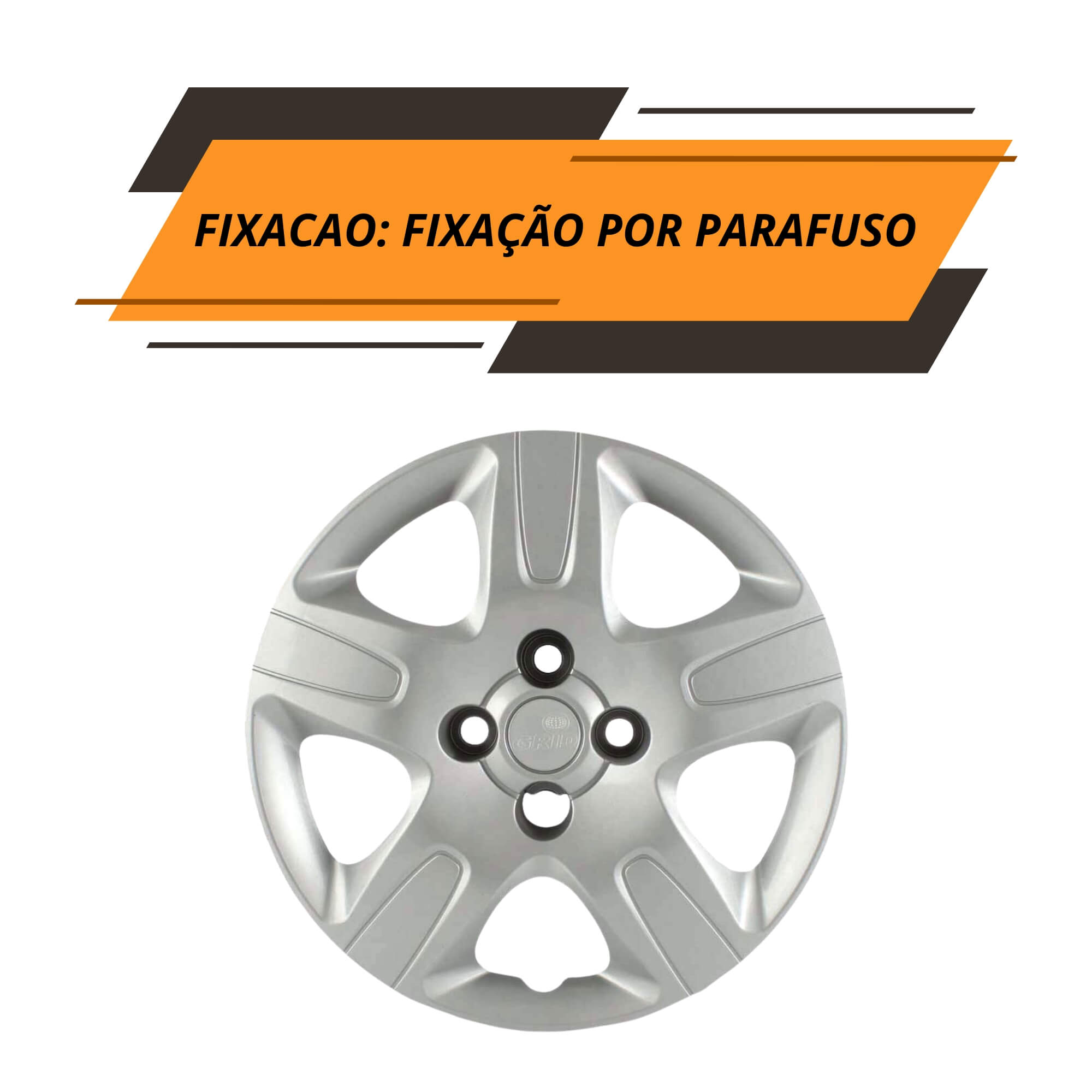 Calota Aro 14" cor Prata Mod Strada 13/20 (Jogo c/ 4 Calotas) Grid - 111CA-PTA-E