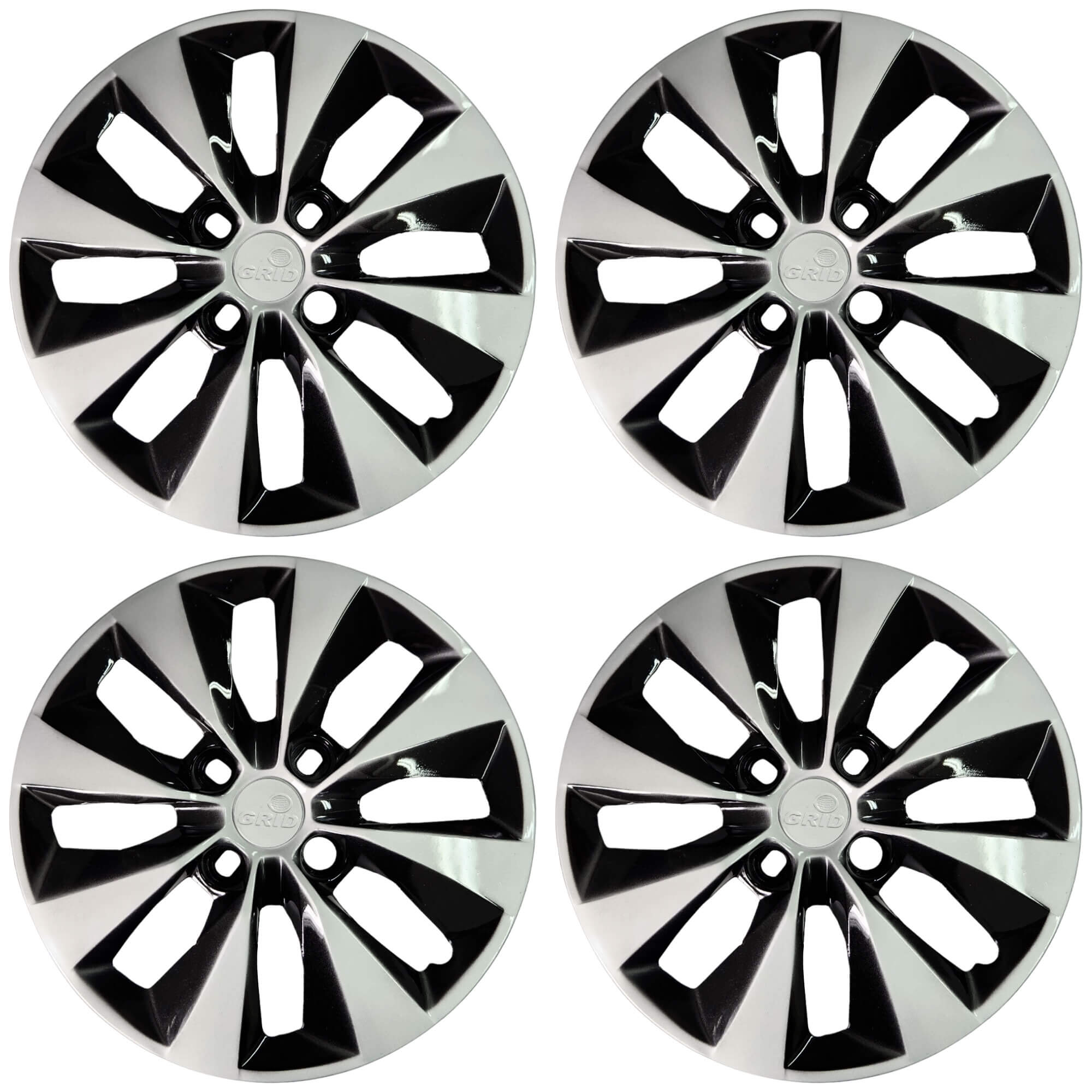 Calota Aro 14" Cor Preto/Prata Mod Gol/Voyage G5/G6 2013 (Jogo c/ 4 Calotas) Grid - 112CB-PBP-E
