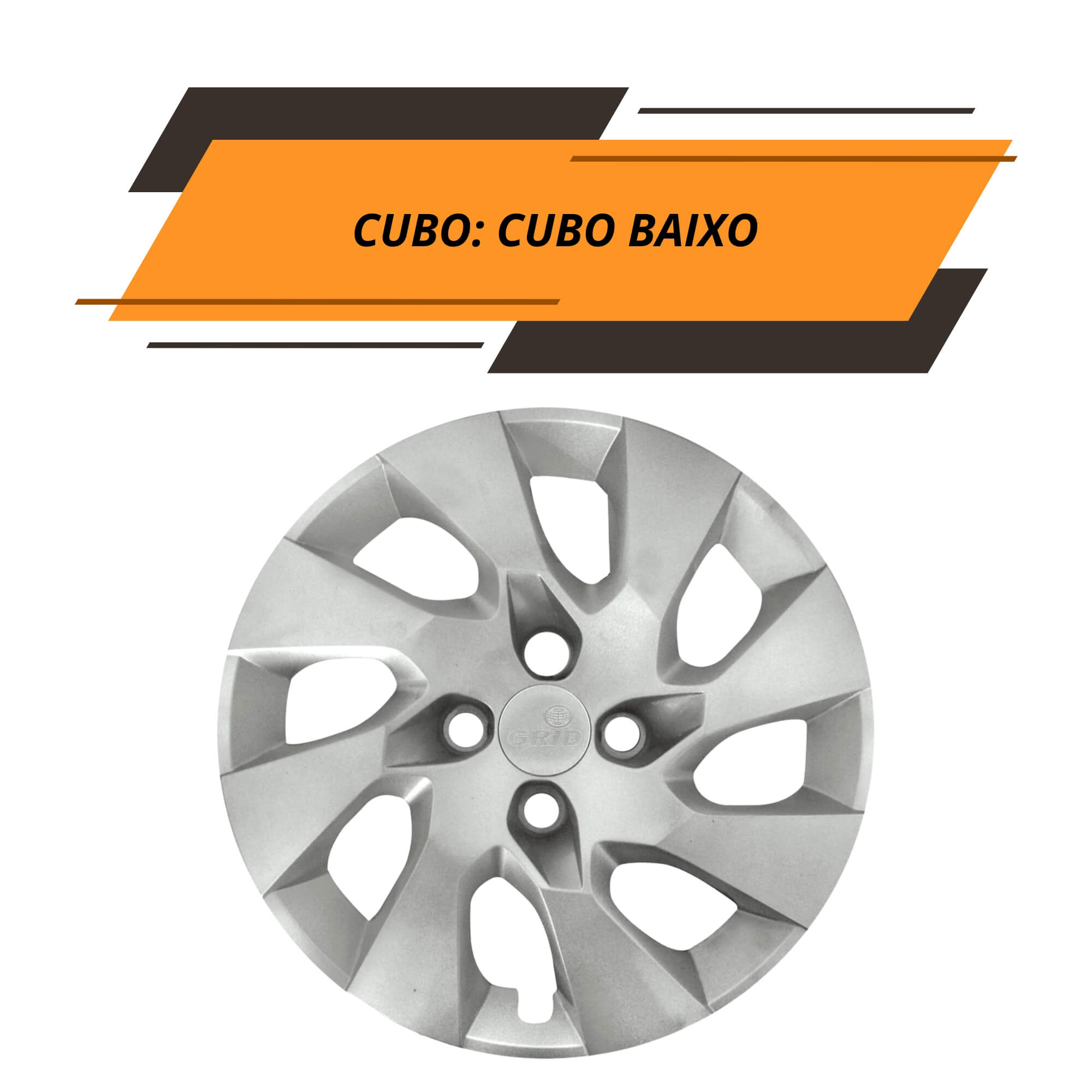 Calota Aro 14" cor Prata Mod Onix/Prisma 2014/16 (Jogo c/ 4 calotas) Grid - 133CB-PTA-E